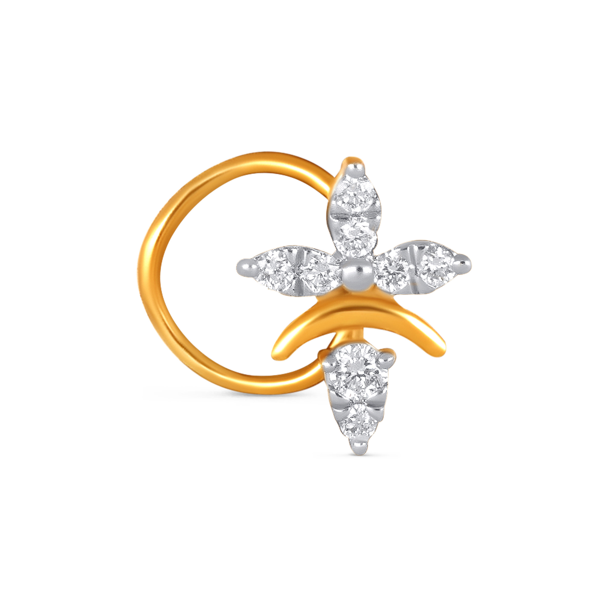 Luminous Dew Diamond Nose Pin - Senco Gold and Diamonds