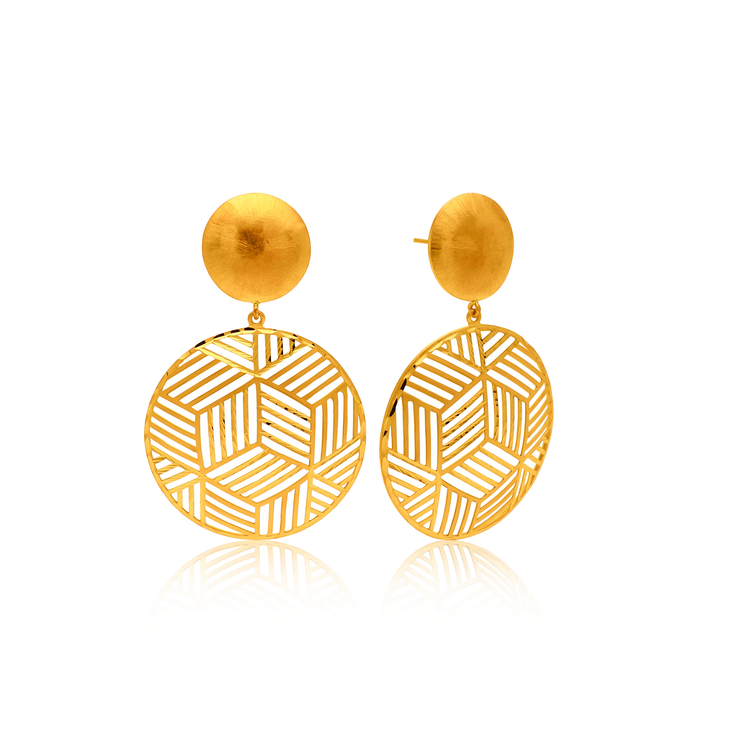 22K Yellow Gold Danglers Earrings-GP-SAD0005106 - Senco Gold and Diamonds
