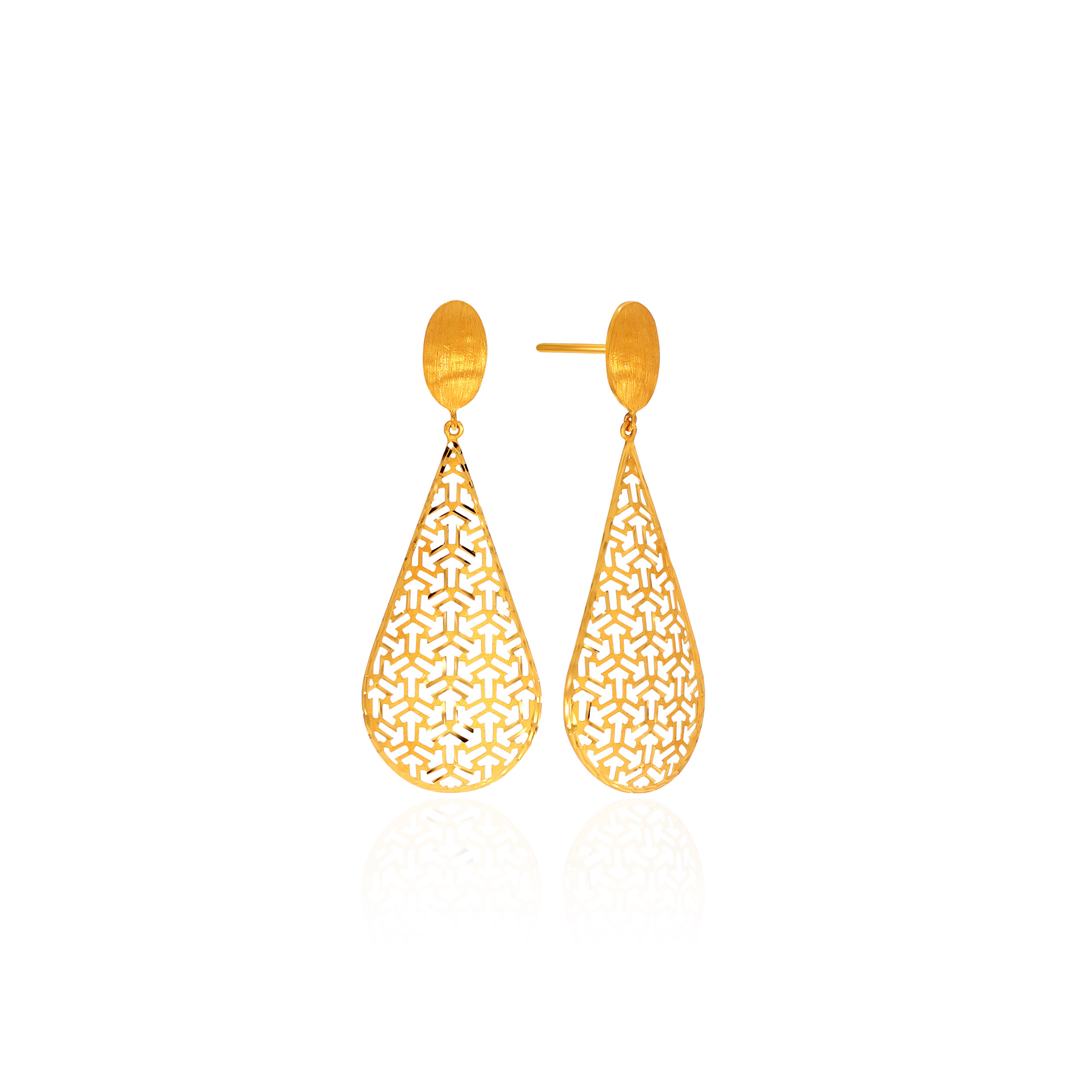 22K Yellow Gold Drop Earrings - GP-SAD0004589 - Senco Gold and Diamonds