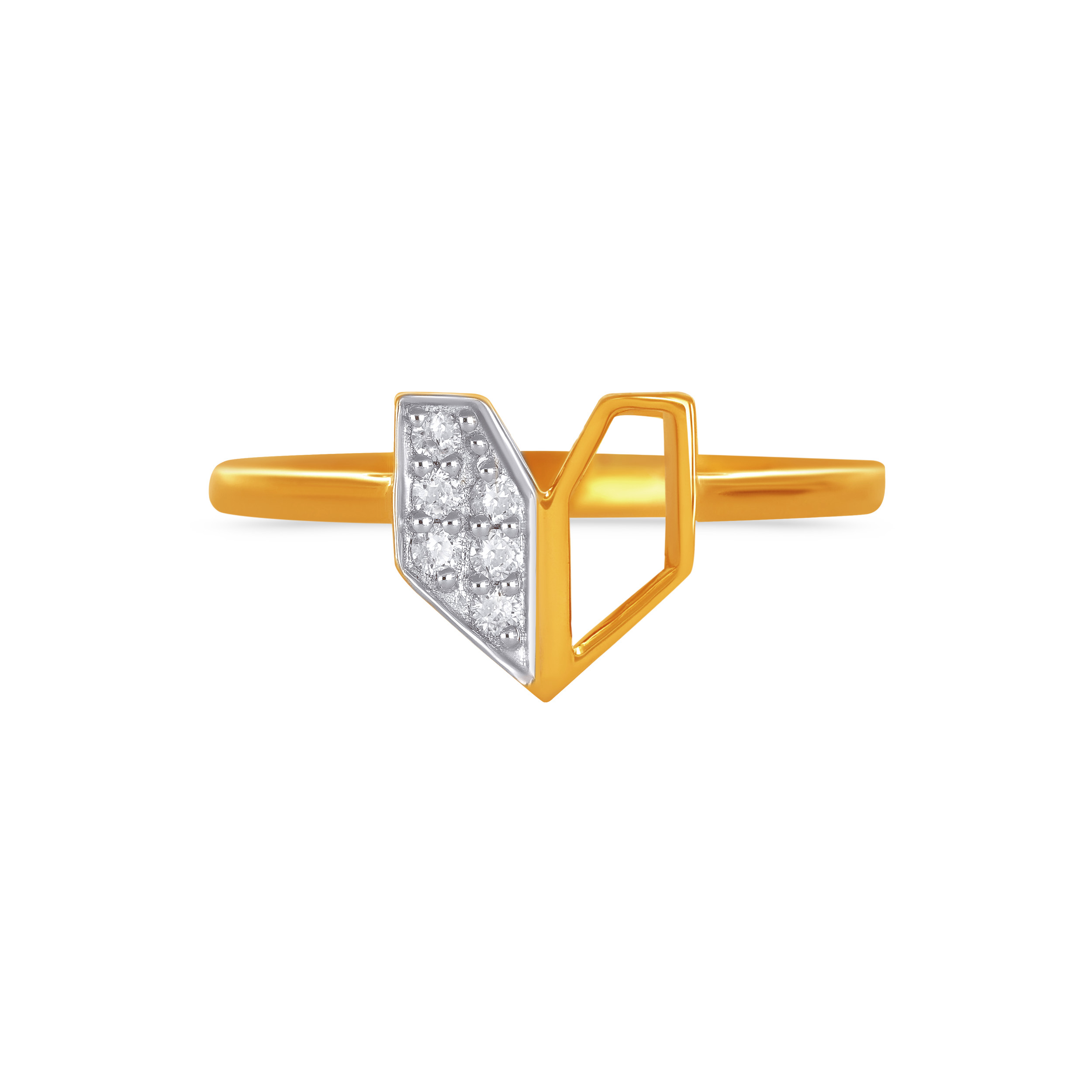 Elegant Half and Half Diamond Ring - Senco Gold and Diamonds