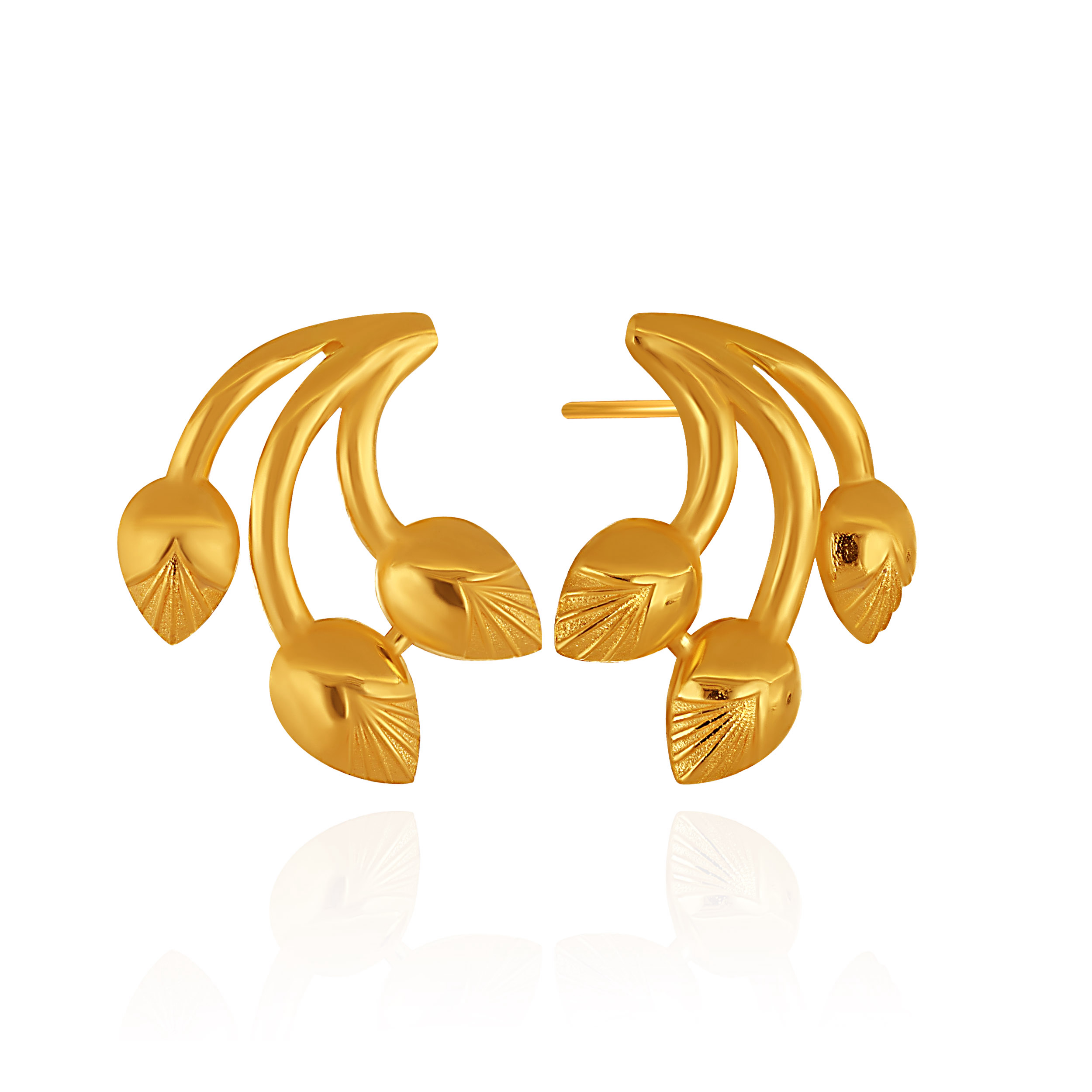 Radiant Leaf Gold Studs - Senco Gold and Diamonds