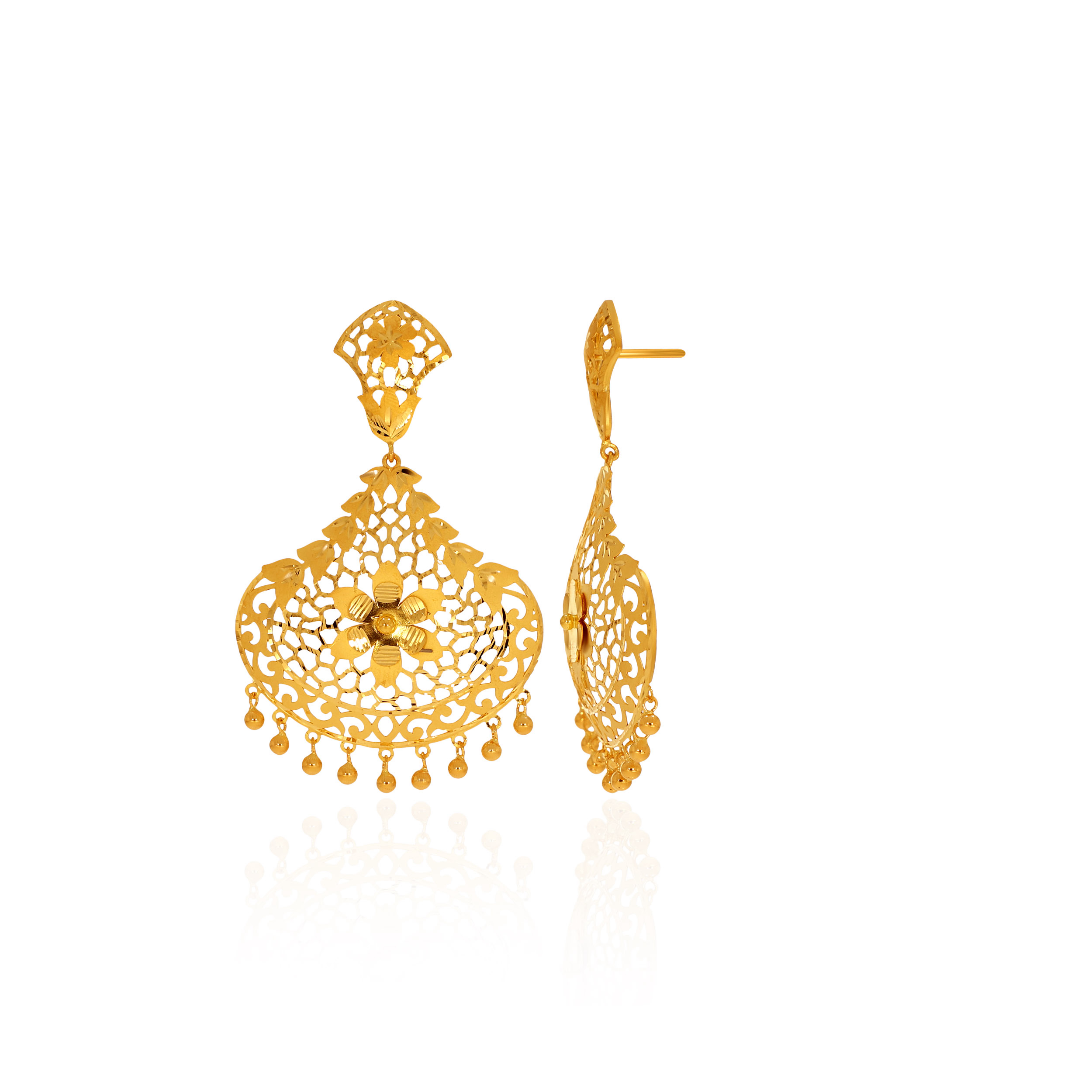 22K Yellow Gold Drop Earrings - GP-SAD0004955 - Senco Gold and Diamonds