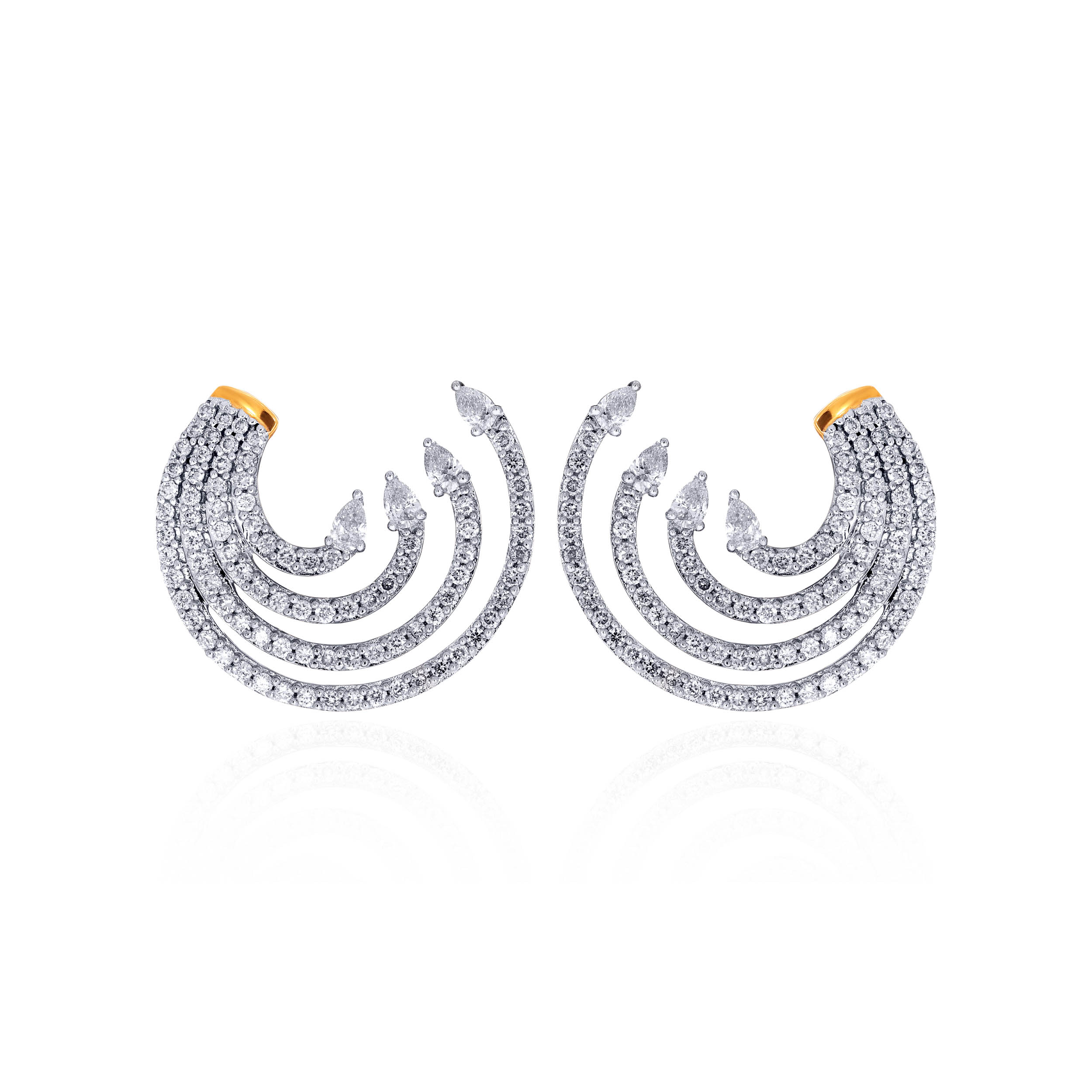 Gleaming Wave Diamond Studs - Senco Gold and Diamonds