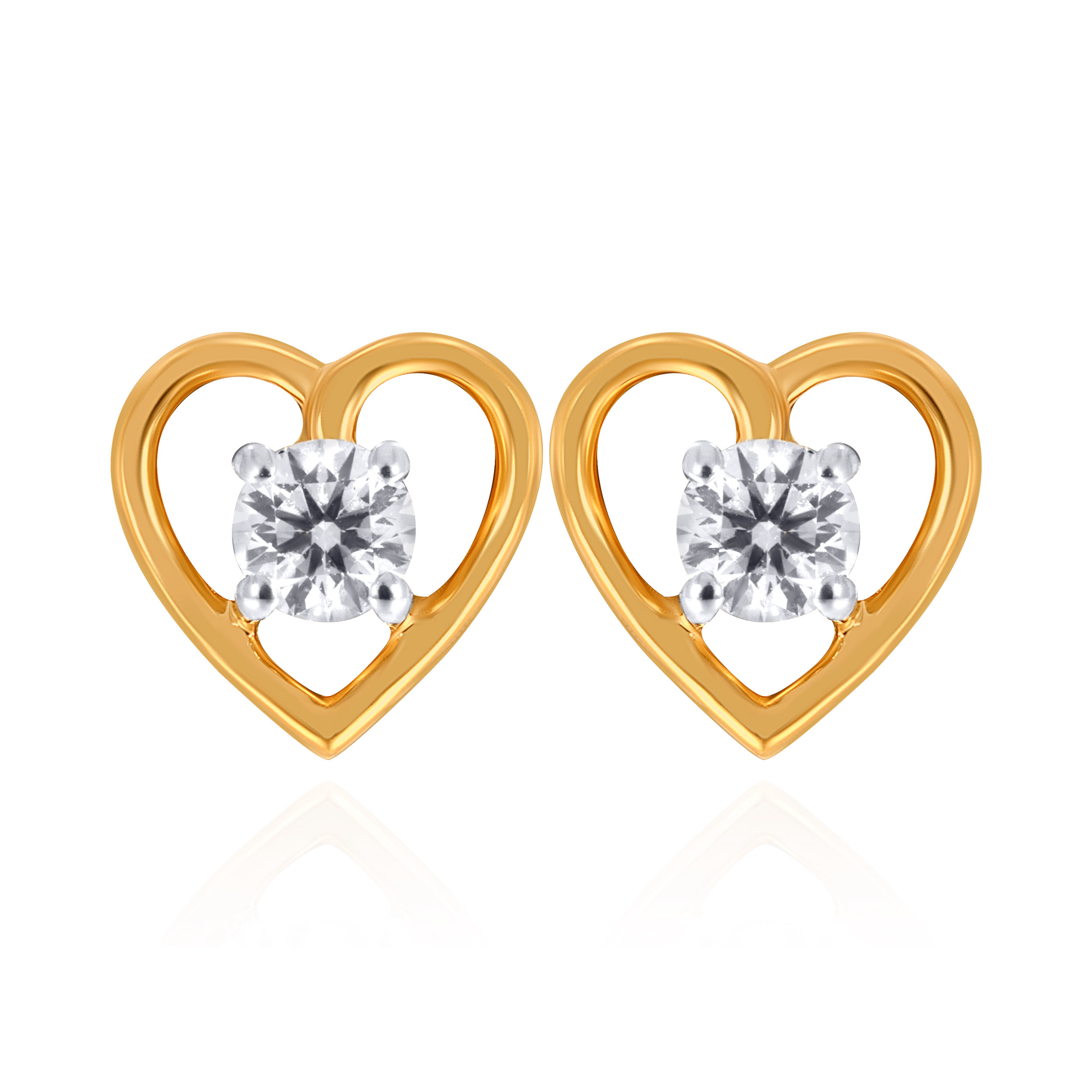 Amora Heart Diamond Studs - Senco Gold and Diamonds