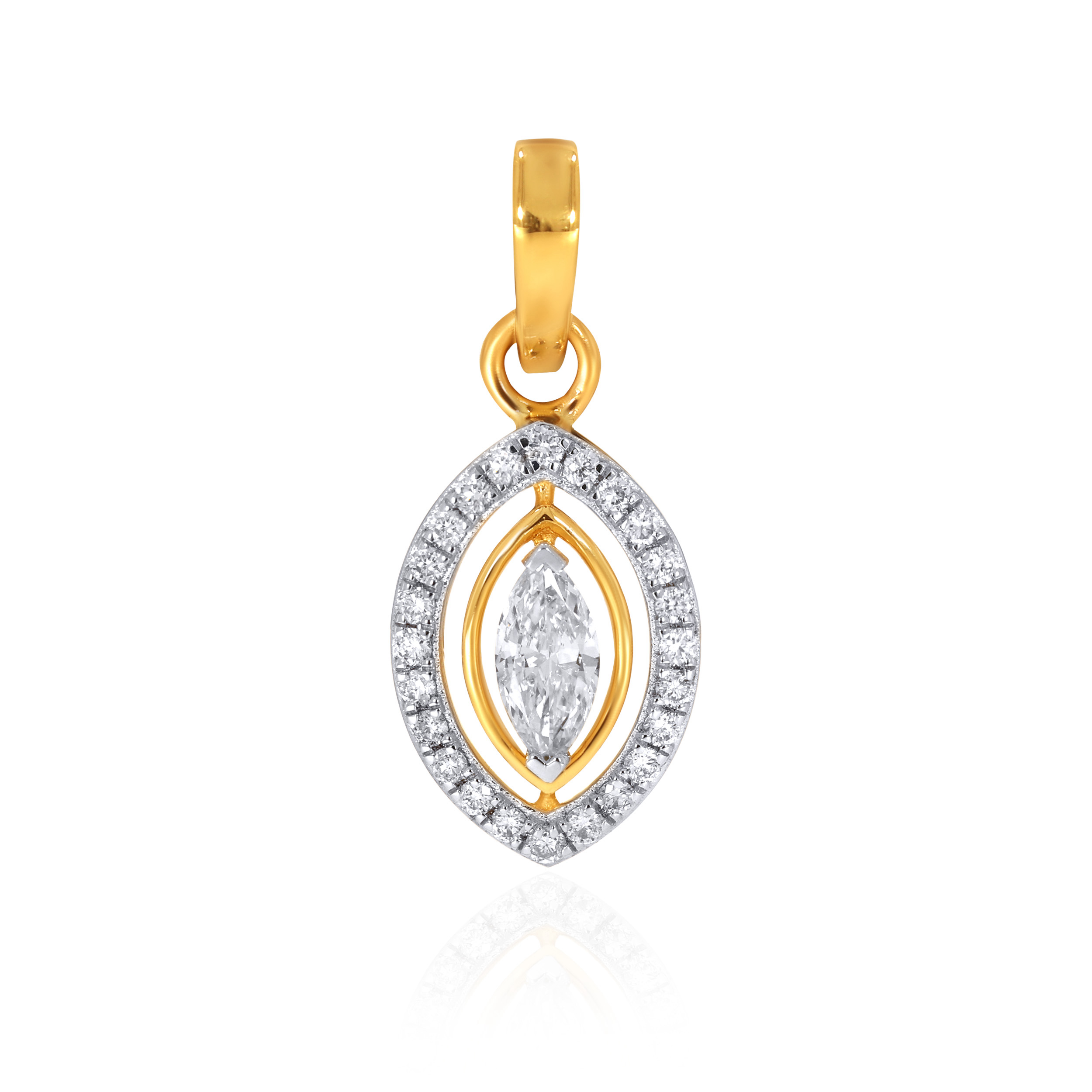 18K Yellow Gold Diamond Pendant-DPN-D000773498 - Senco Gold and Diamonds