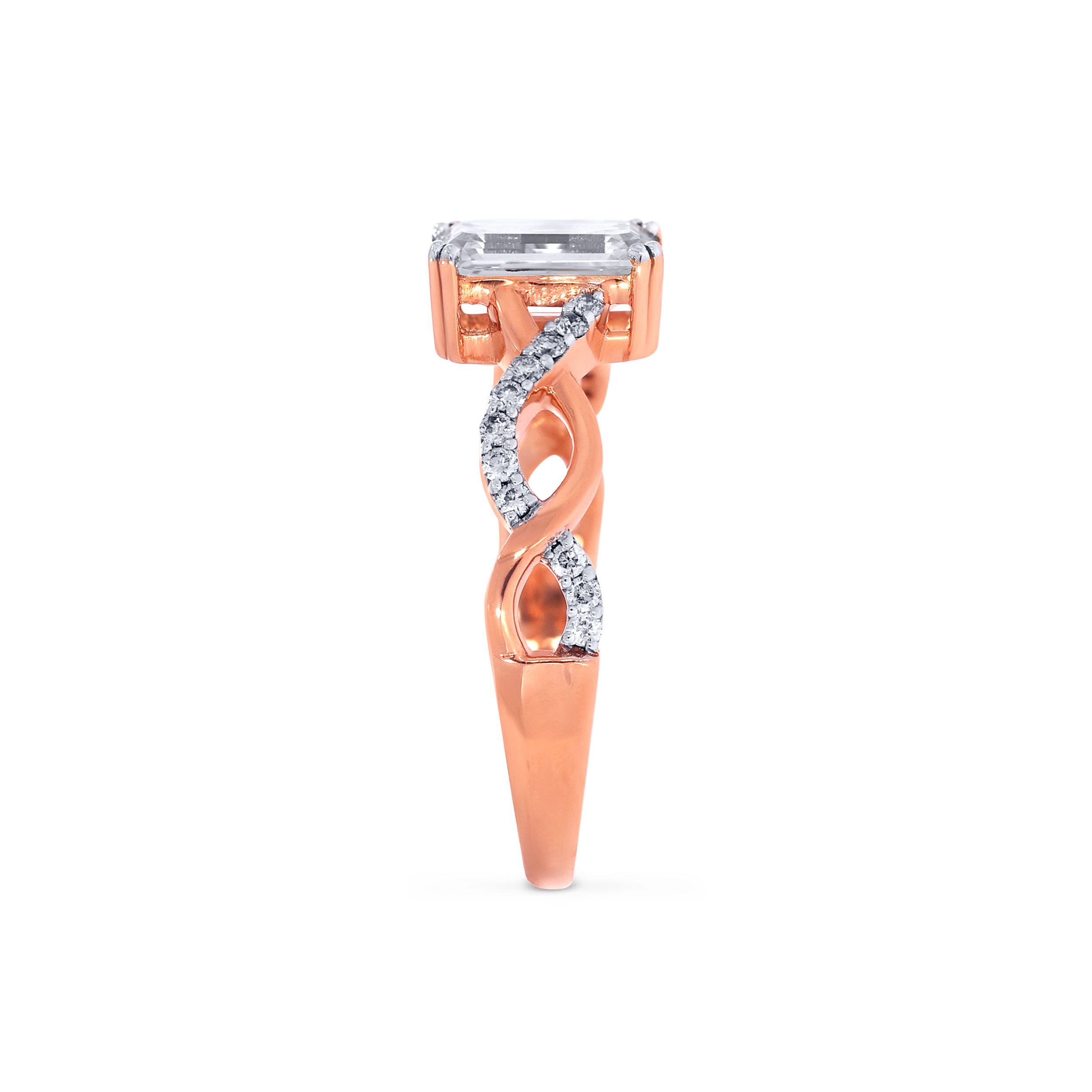 18K Rose Gold Solitaire Ring-DLR-D000756417 - Senco Gold and Diamonds
