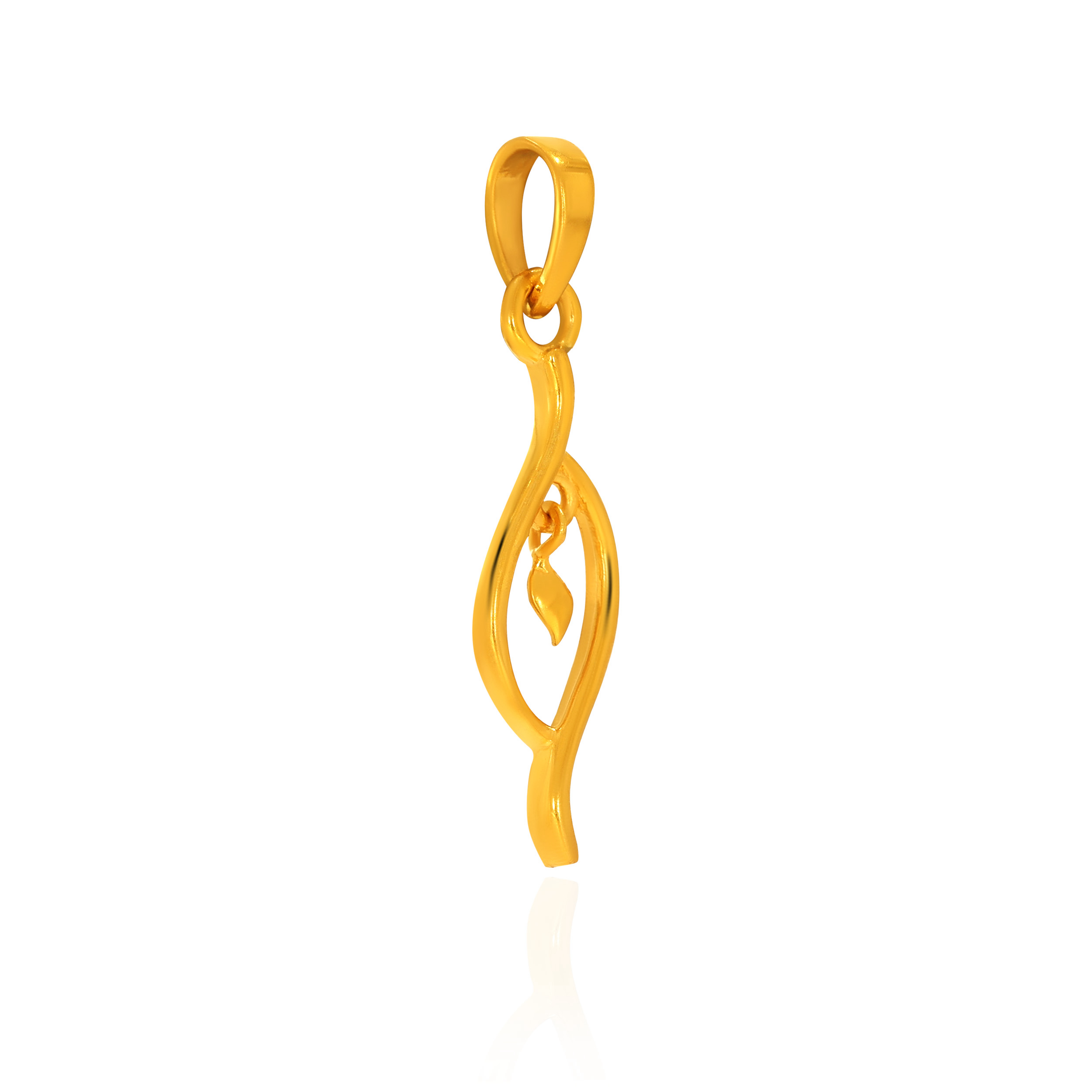 Leafy Swirl Gold Pendant - Senco Gold and Diamonds