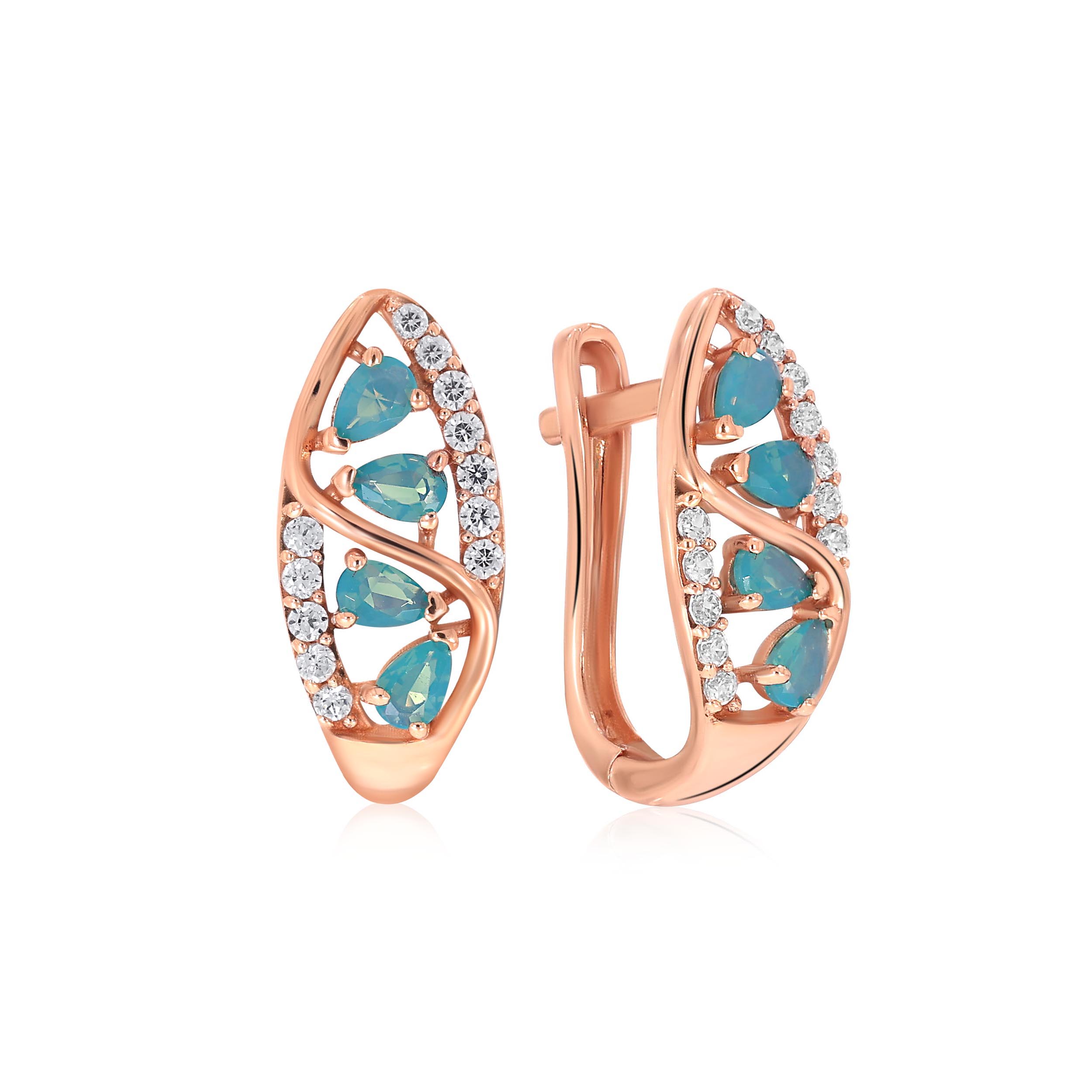 Aqua Splendour Gold Hoop Earrings - Senco Gold and Diamonds