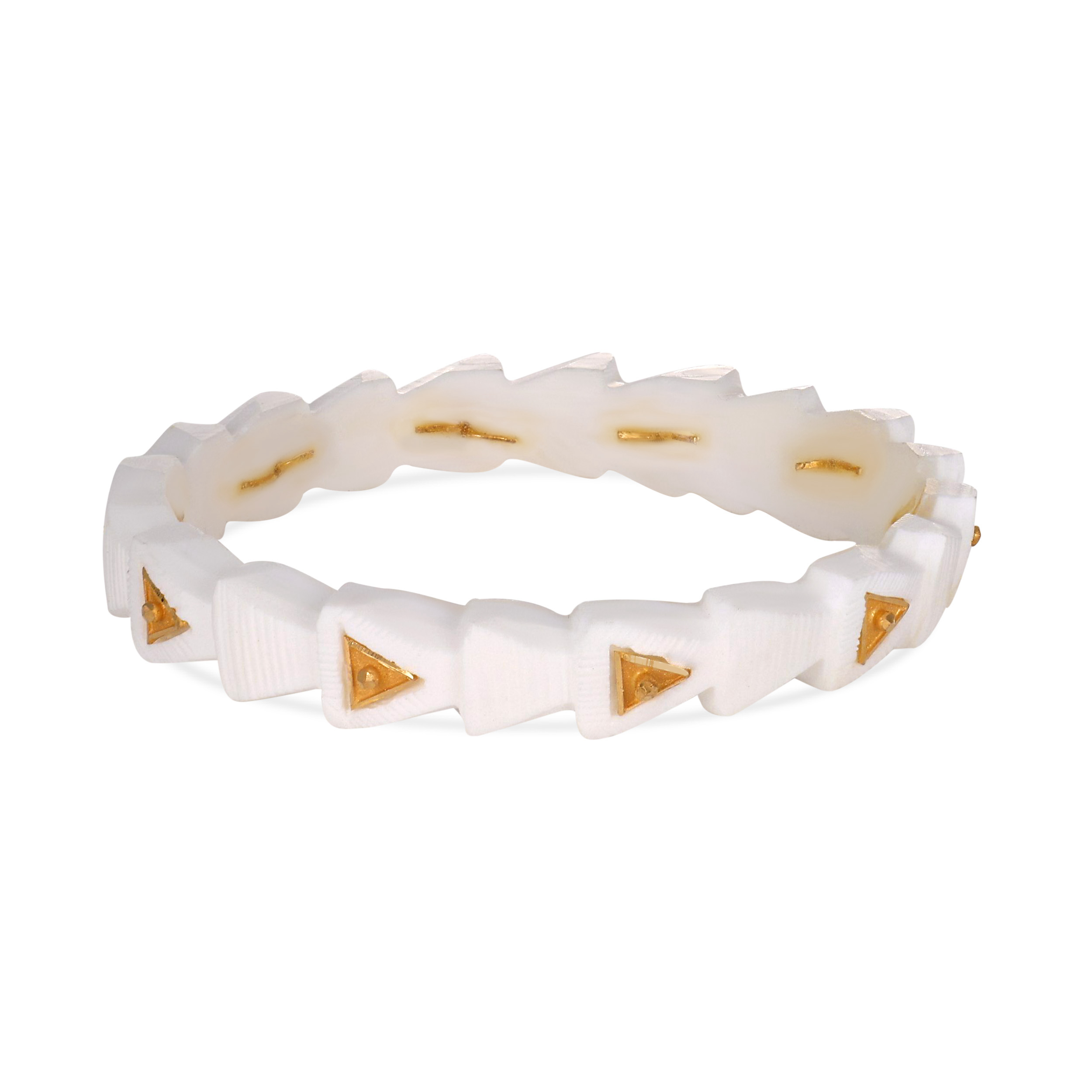 Auspicious Triangles Gold Sankha Bangle - Senco Gold and Diamonds