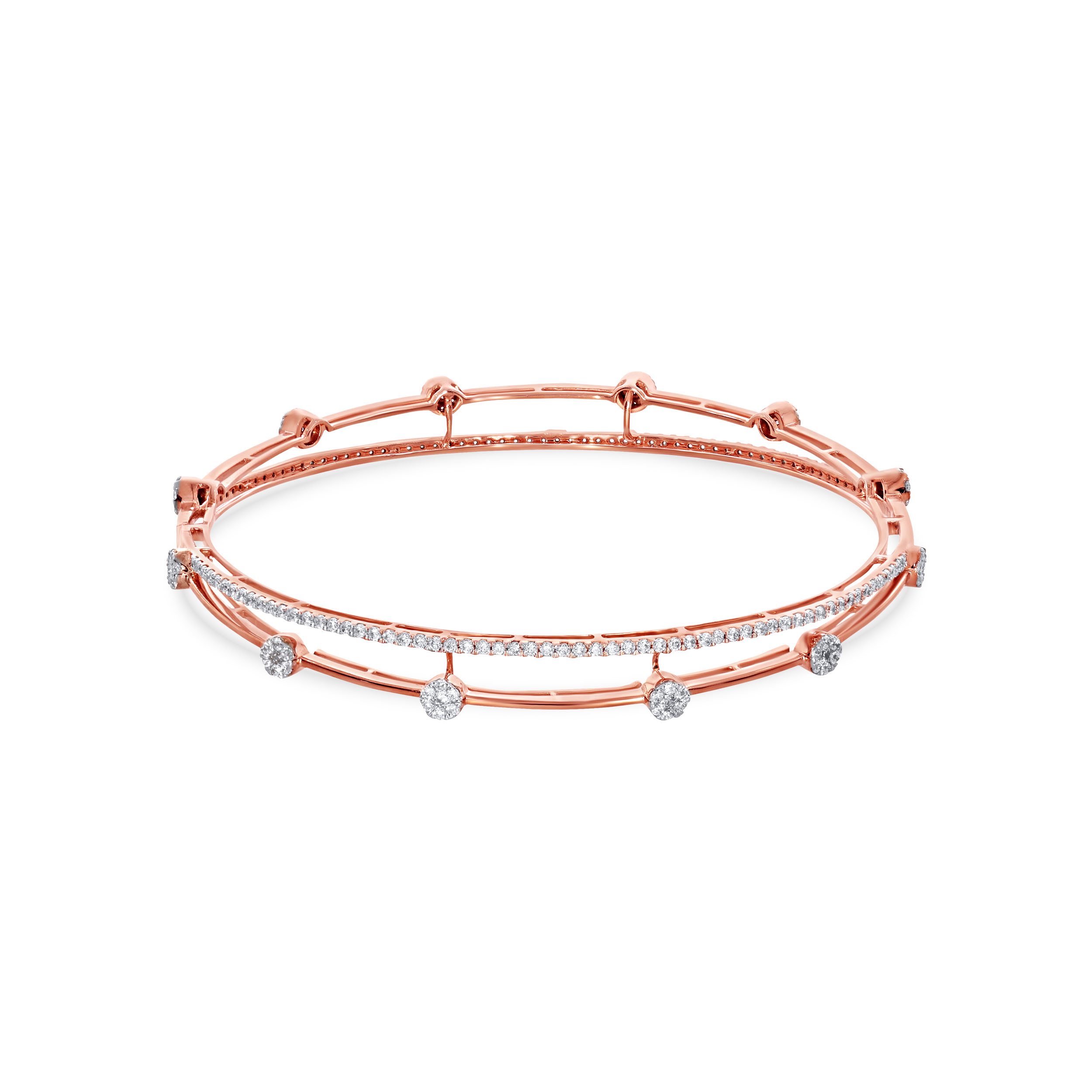 Dual Overlap Diamond Bangle - Senco Gold and Diamonds
