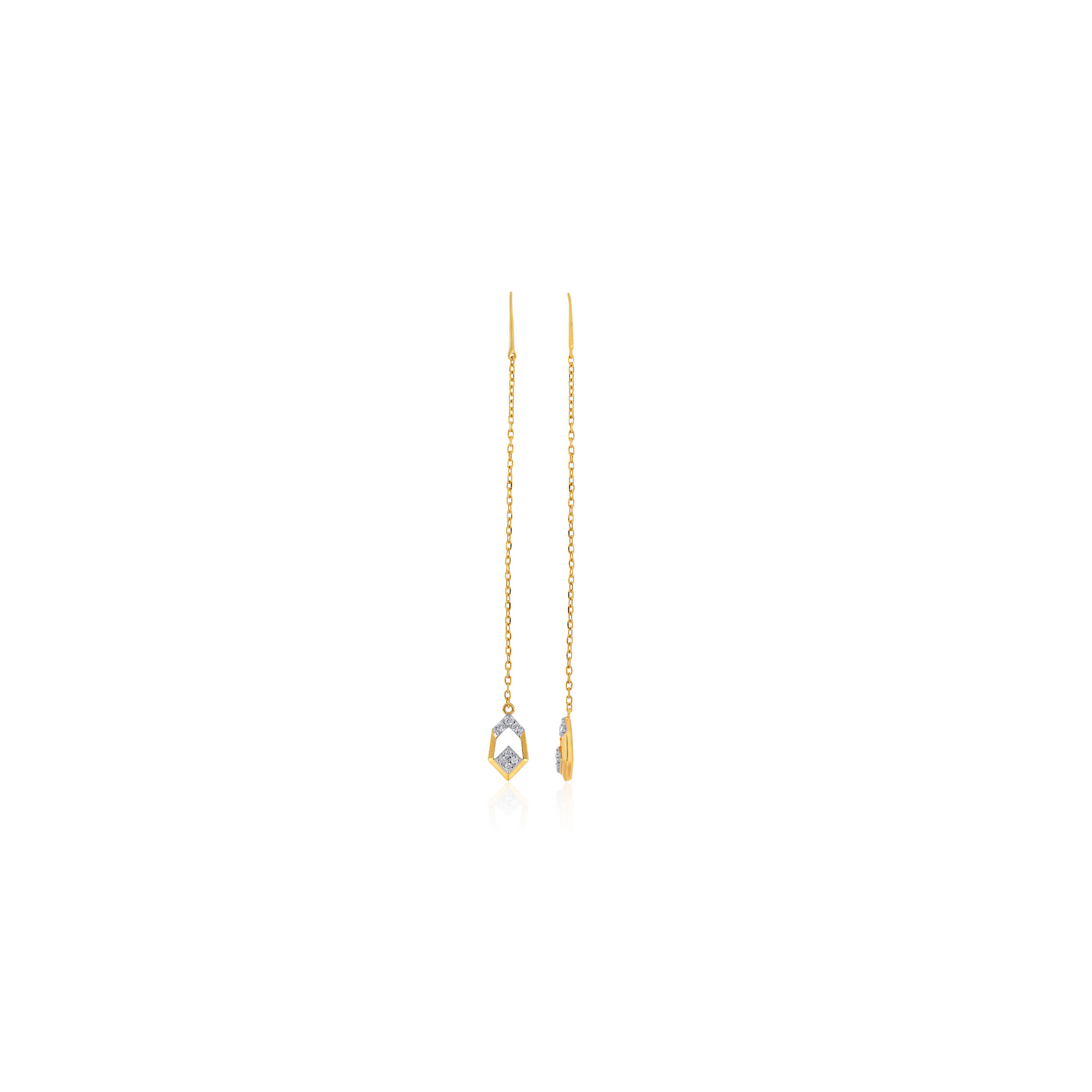Hexa Sui Dhaga Diamond Earrings - Senco Gold and Diamonds