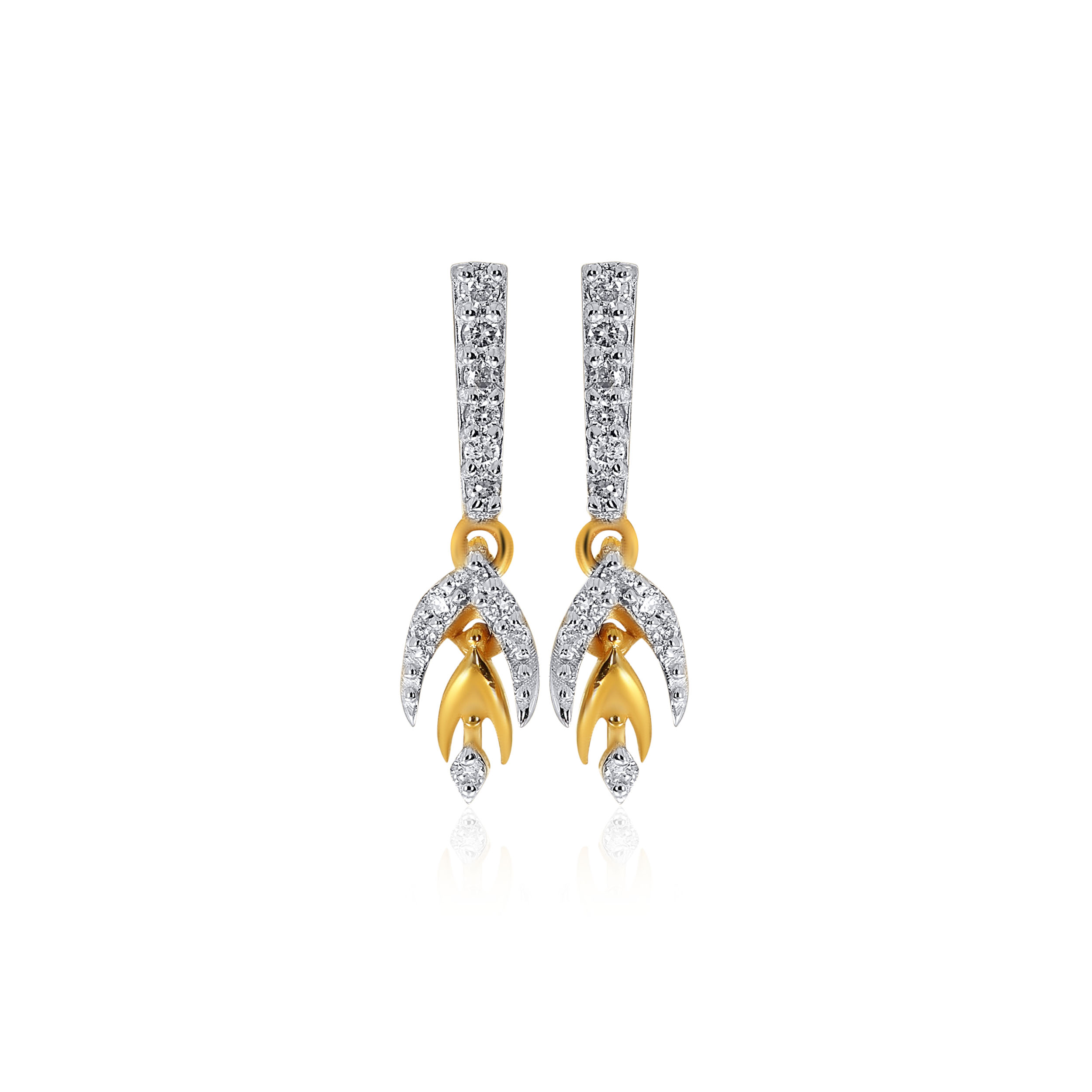 Dazzling Bud Diamond Drop Earrings - Senco Gold and Diamonds
