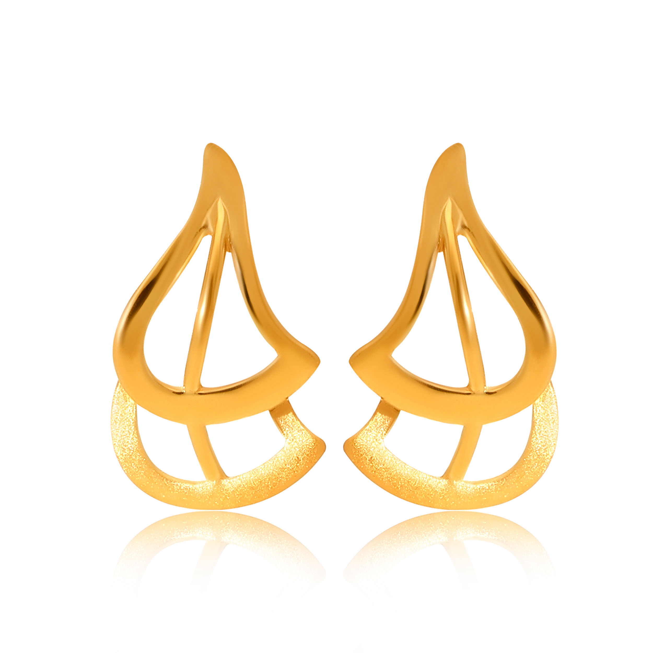 Artsy Cutout Gold Studs - Senco Gold and Diamonds