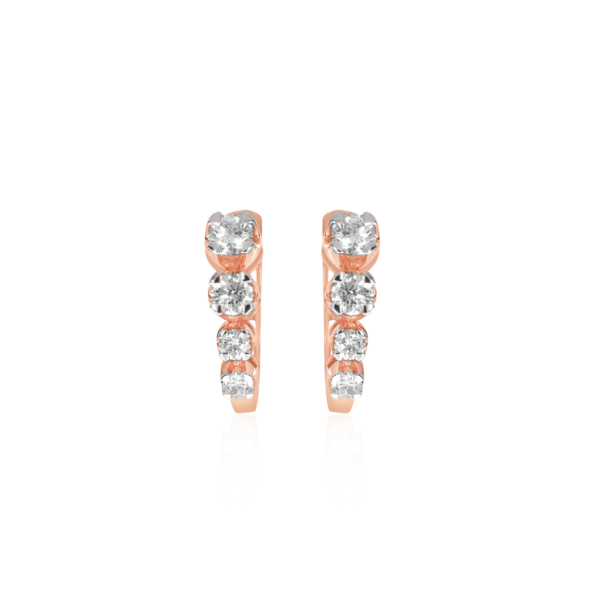 Minimalist Sheen Diamond Hoop Earrings - Senco Gold and Diamonds