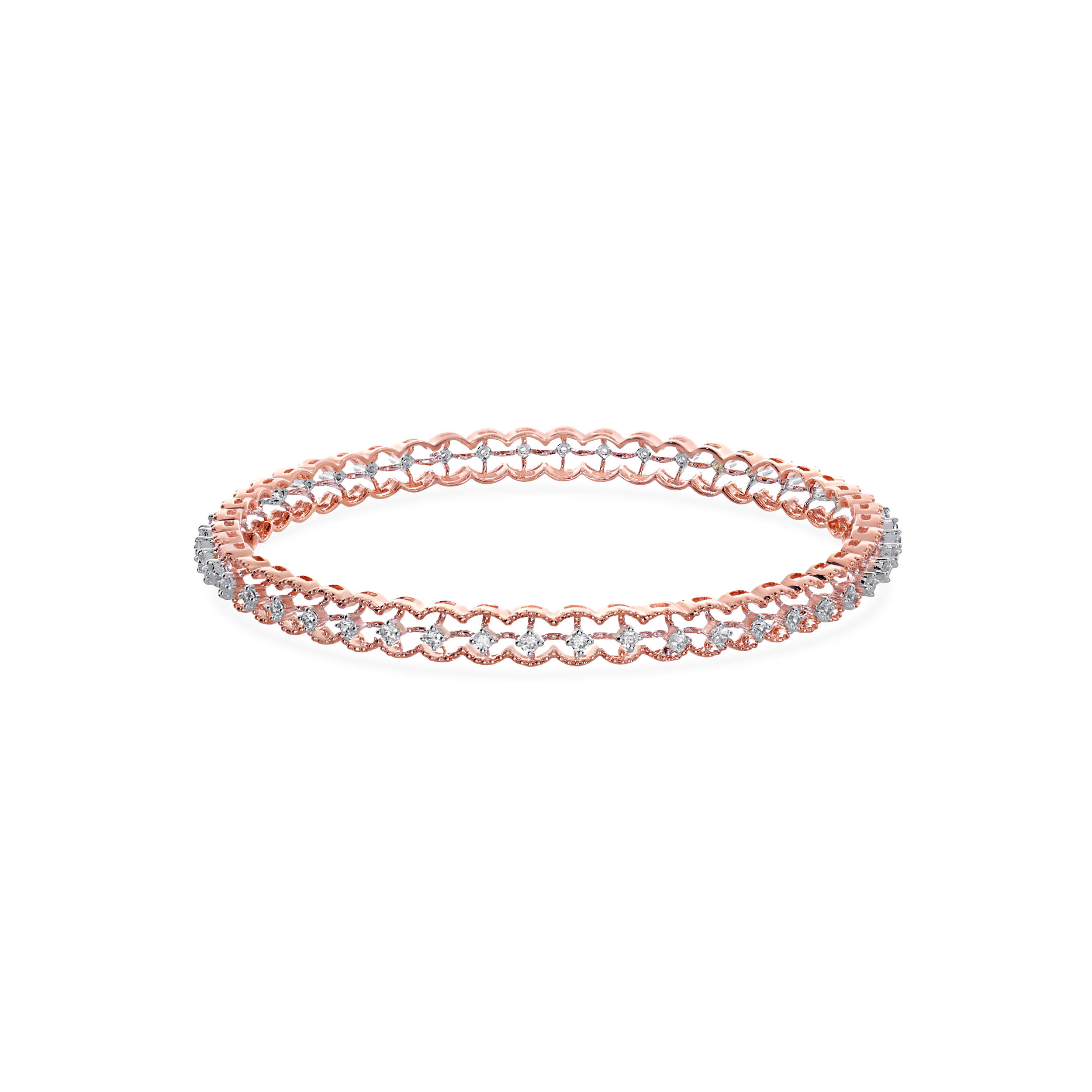 Curvy Aura Diamond Bangle - Senco Gold and Diamonds