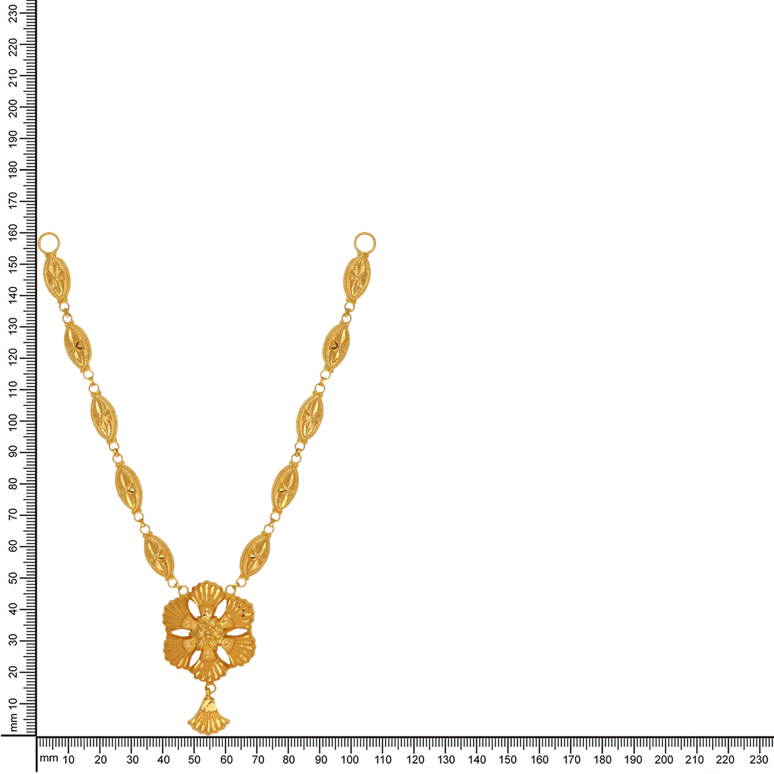 Ornate Flora Ethnic Gold Necklace - Senco Gold and Diamonds