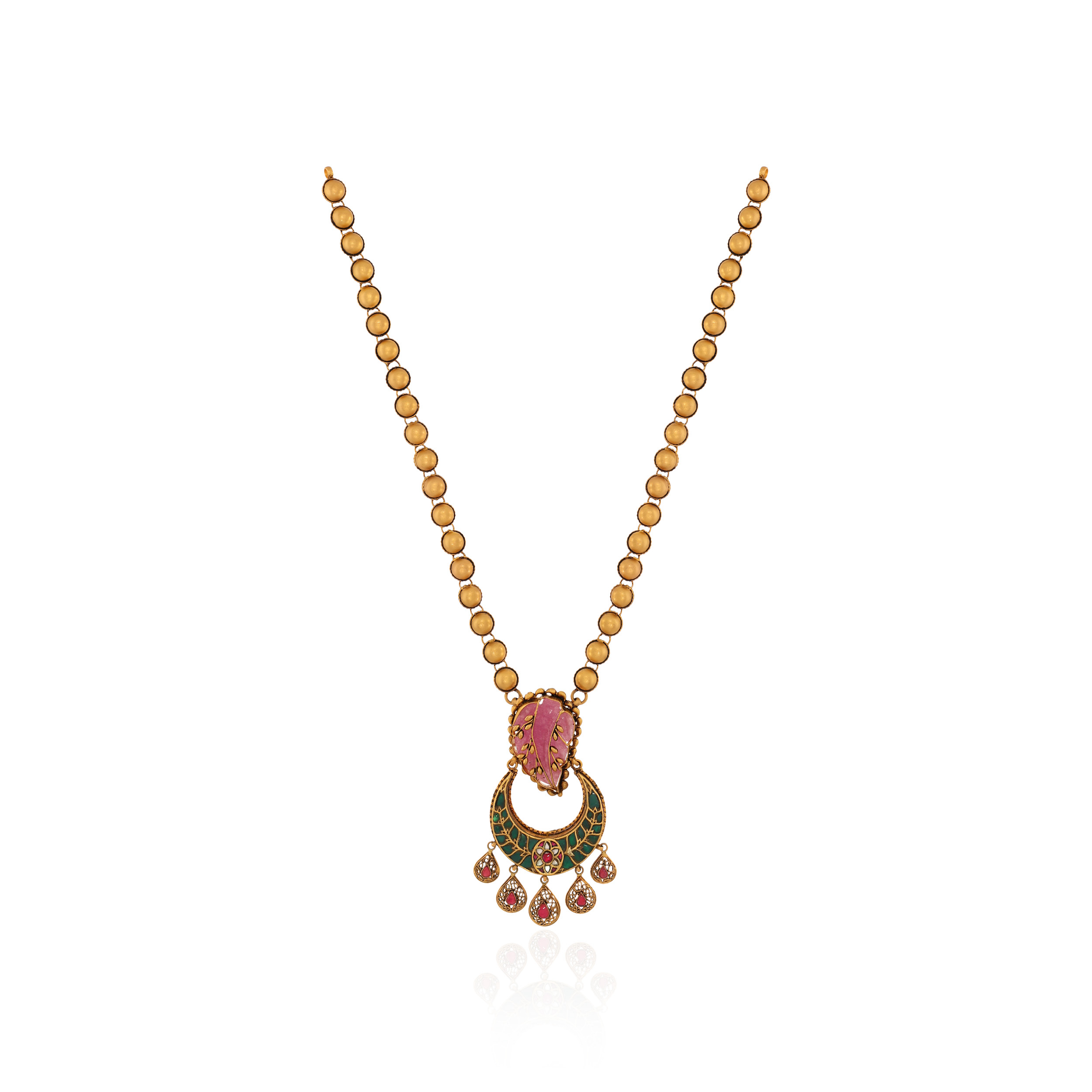 22K Yellow Gold Kundan Necklace-GN-D000788438 - Senco Gold and Diamonds