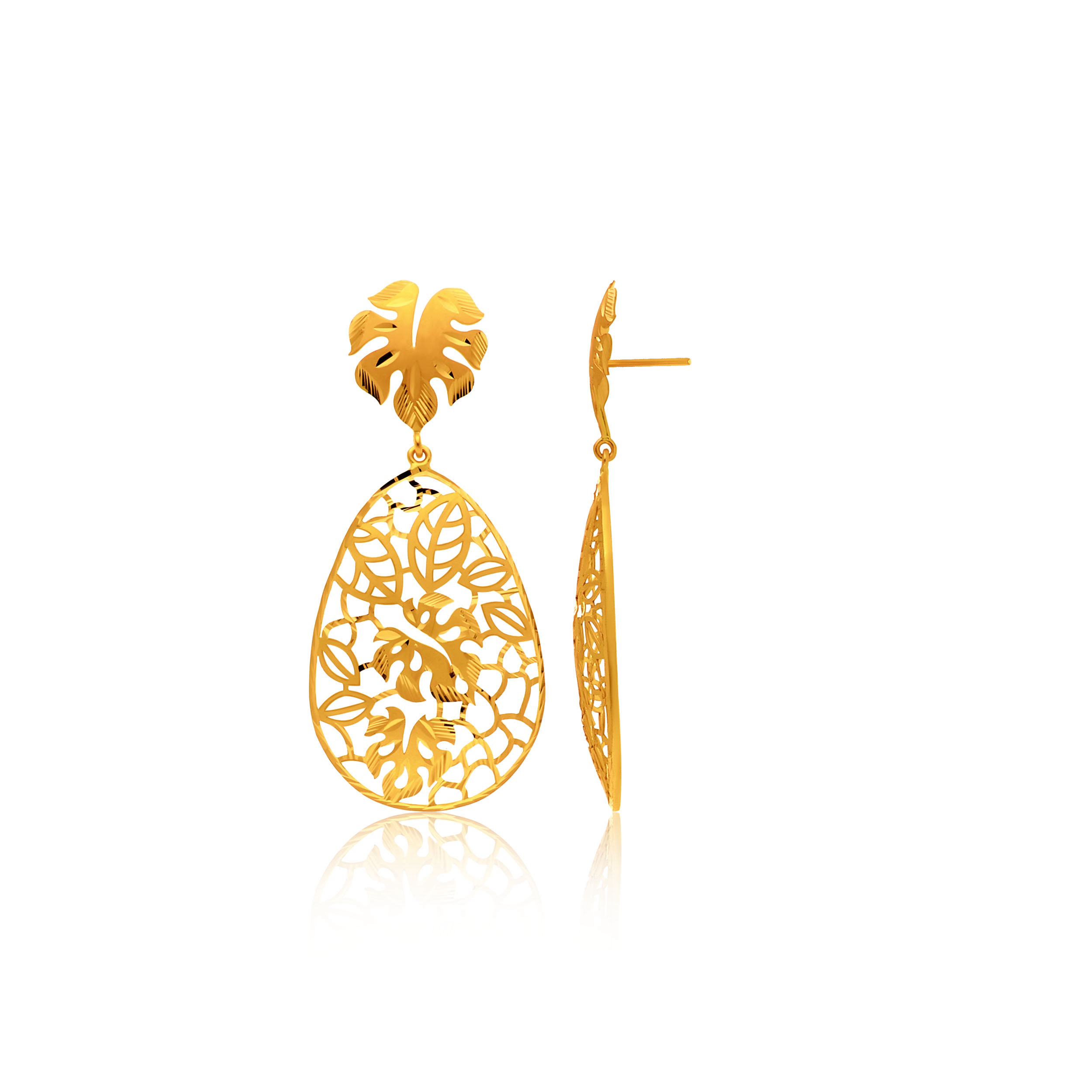 22K Yellow Gold Drop Earrings-GP-SAD0005214 - Senco Gold and Diamonds