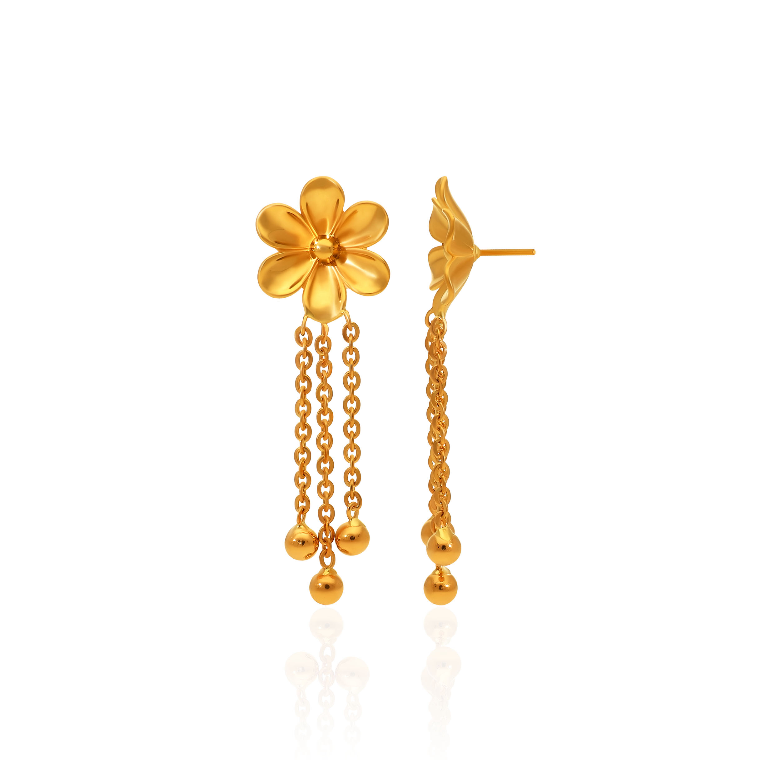 Delicate Floral Drop Earrings - Senco Gold and Diamonds