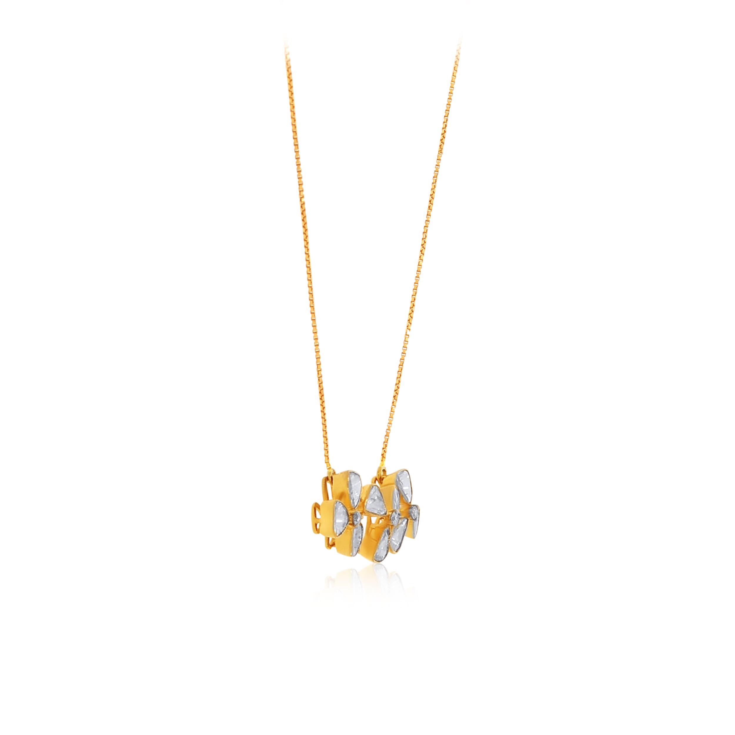 Chic Dazzle Polki Diamond Chain Pendant - Senco Gold and Diamonds