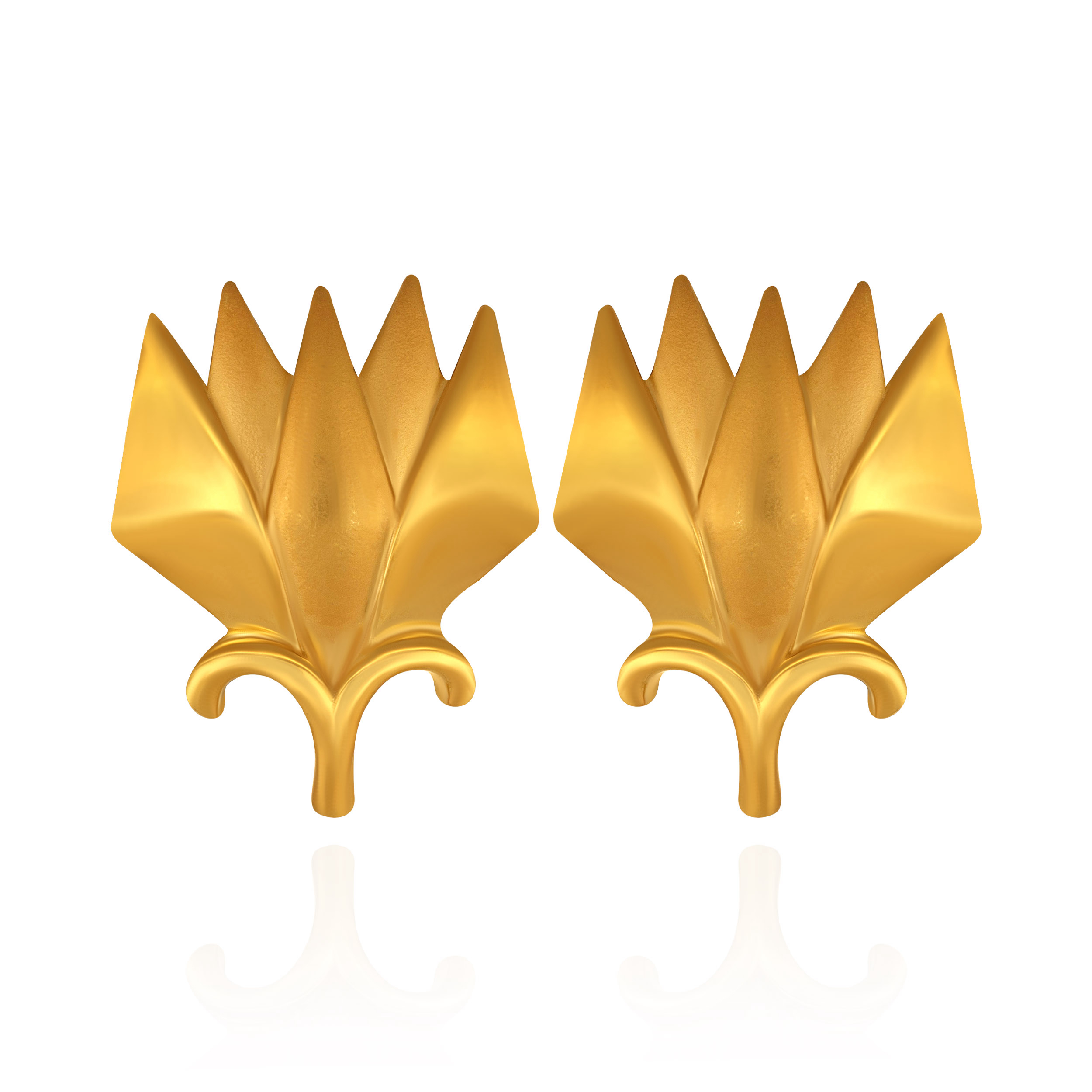 Versatile Sculpted Gold Studs - Senco Gold and Diamonds