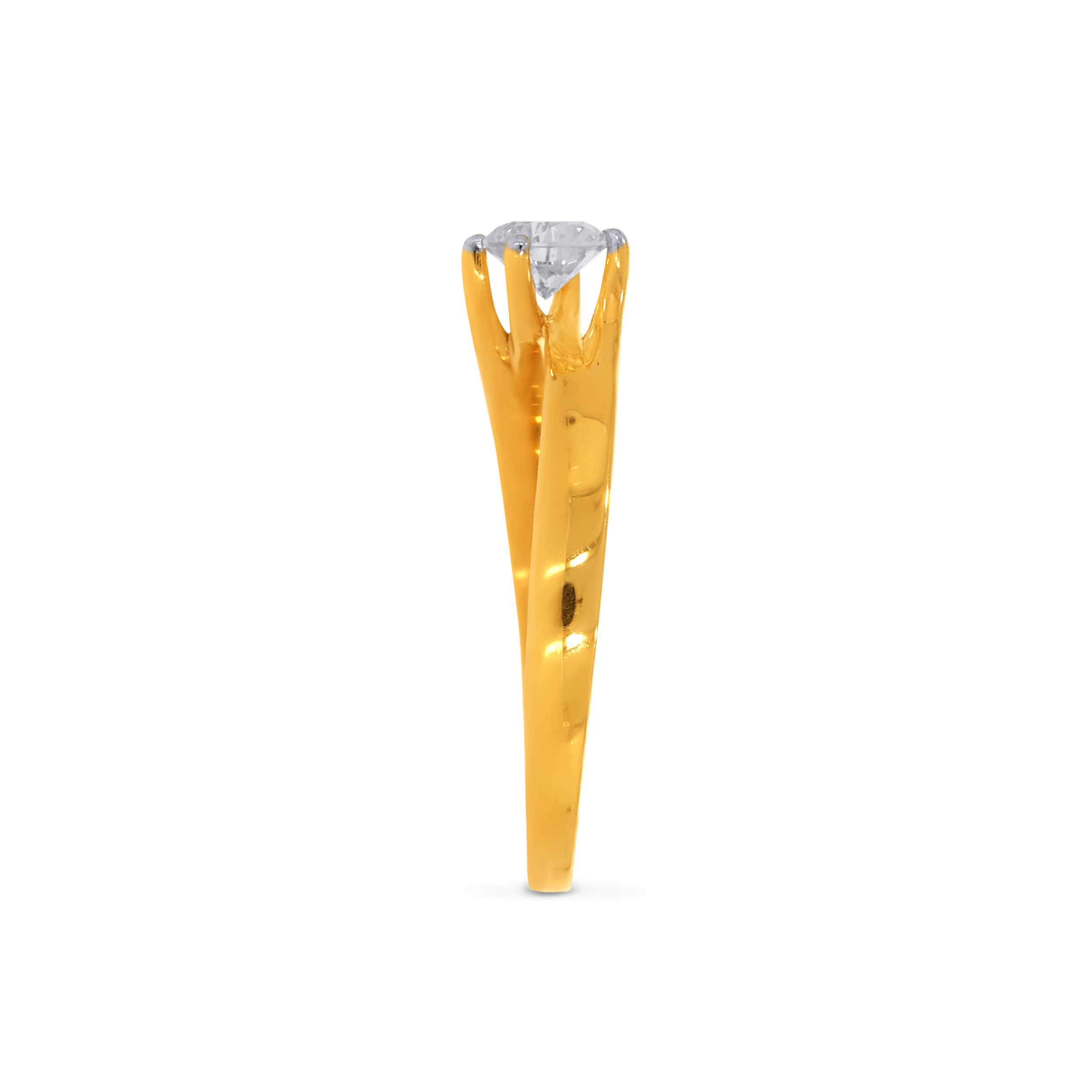 18K Yellow Gold Solitaire Ring-DLR-D000731819 - Senco Gold and Diamonds