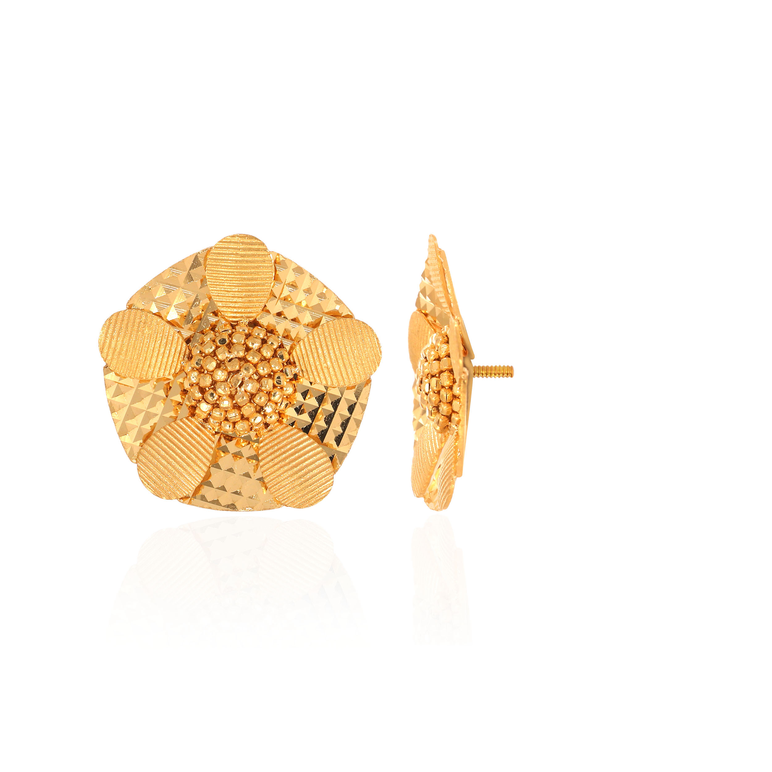 Precious Bloom Gold Studs - Senco Gold and Diamonds