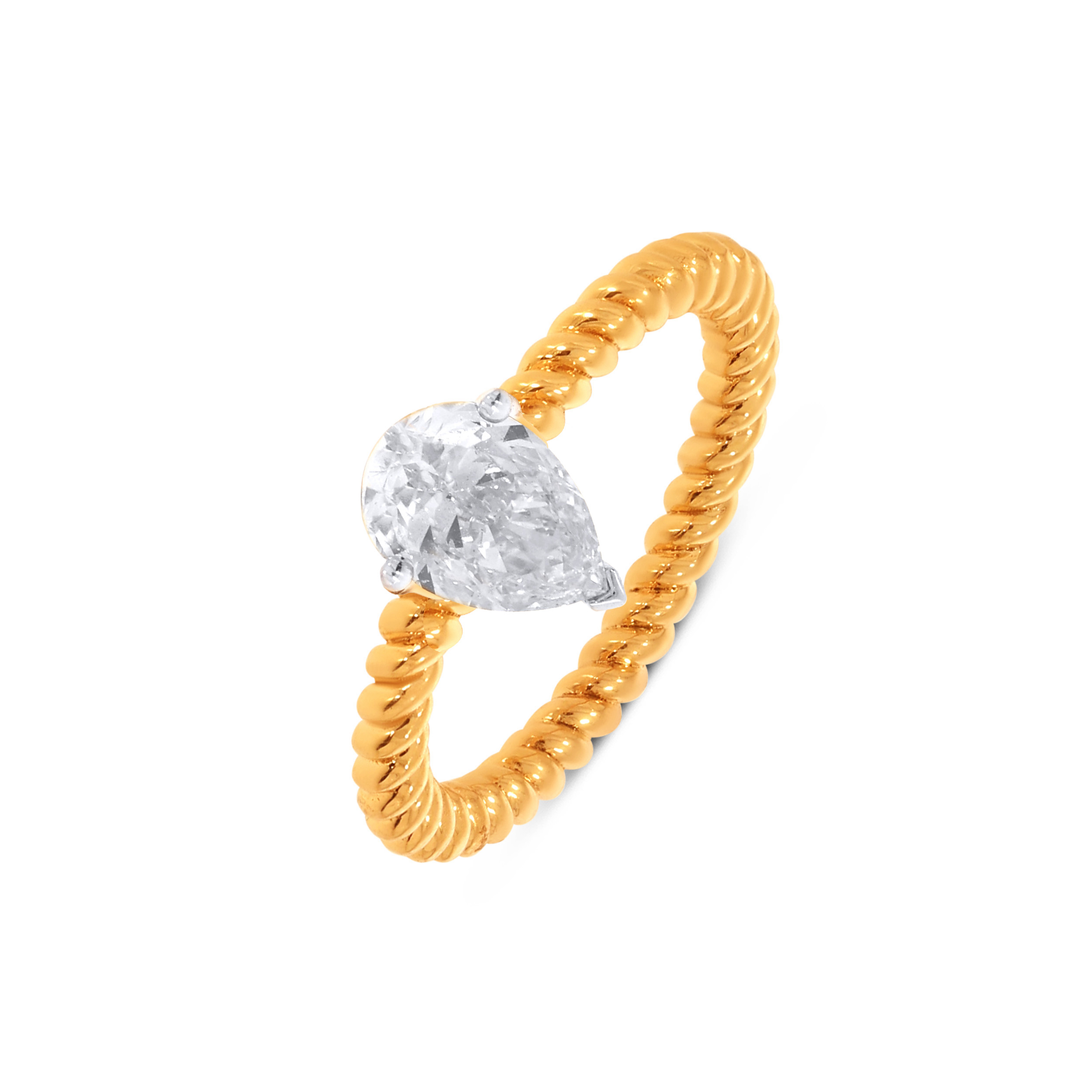 Gleaming Droplet Solitaire Ring - Senco Gold and Diamonds