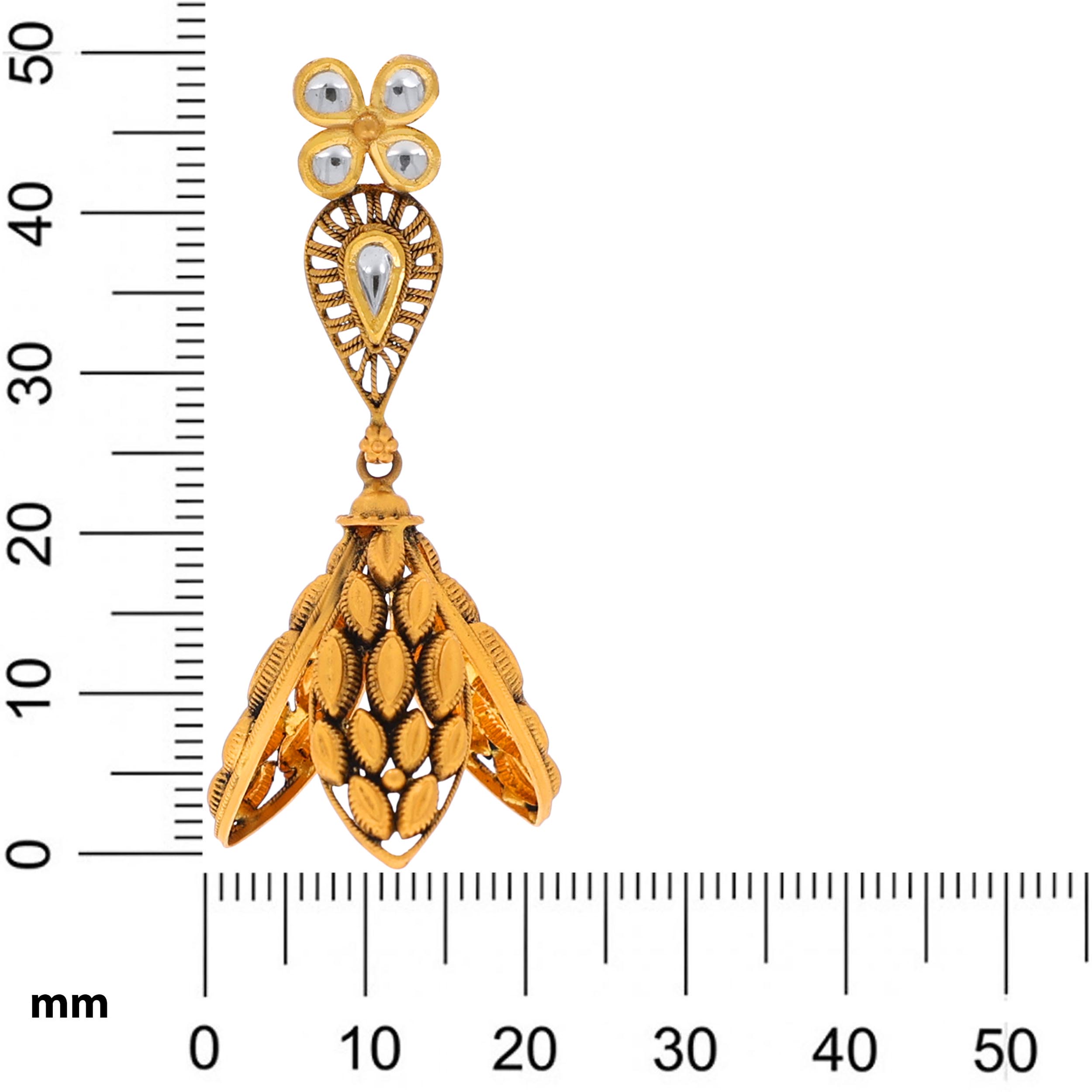 Feathery Fall Antique Gold Earrings - Senco Gold and Diamonds