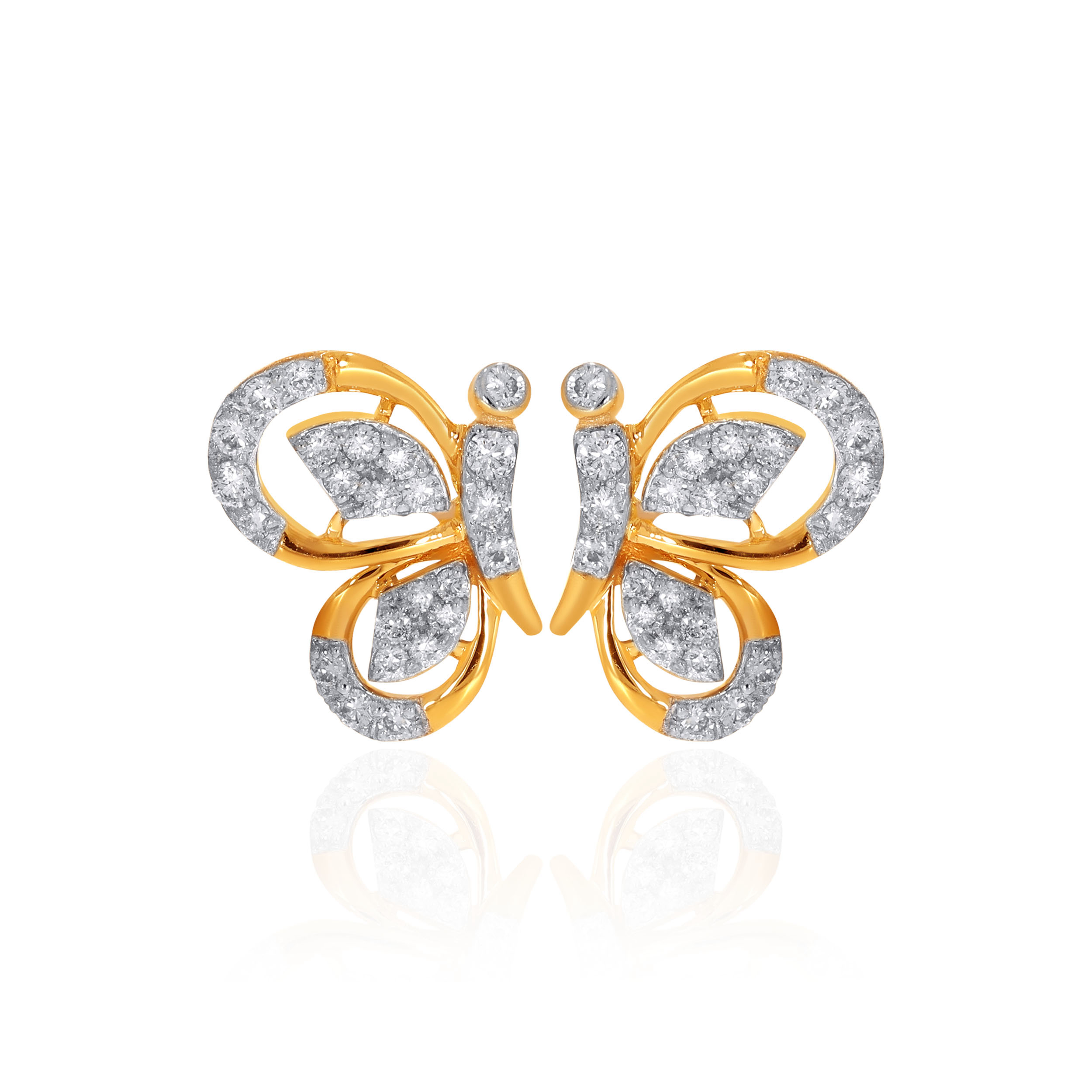 Free-spirit Butterfly Diamond Earrings  - Senco Gold and Diamonds