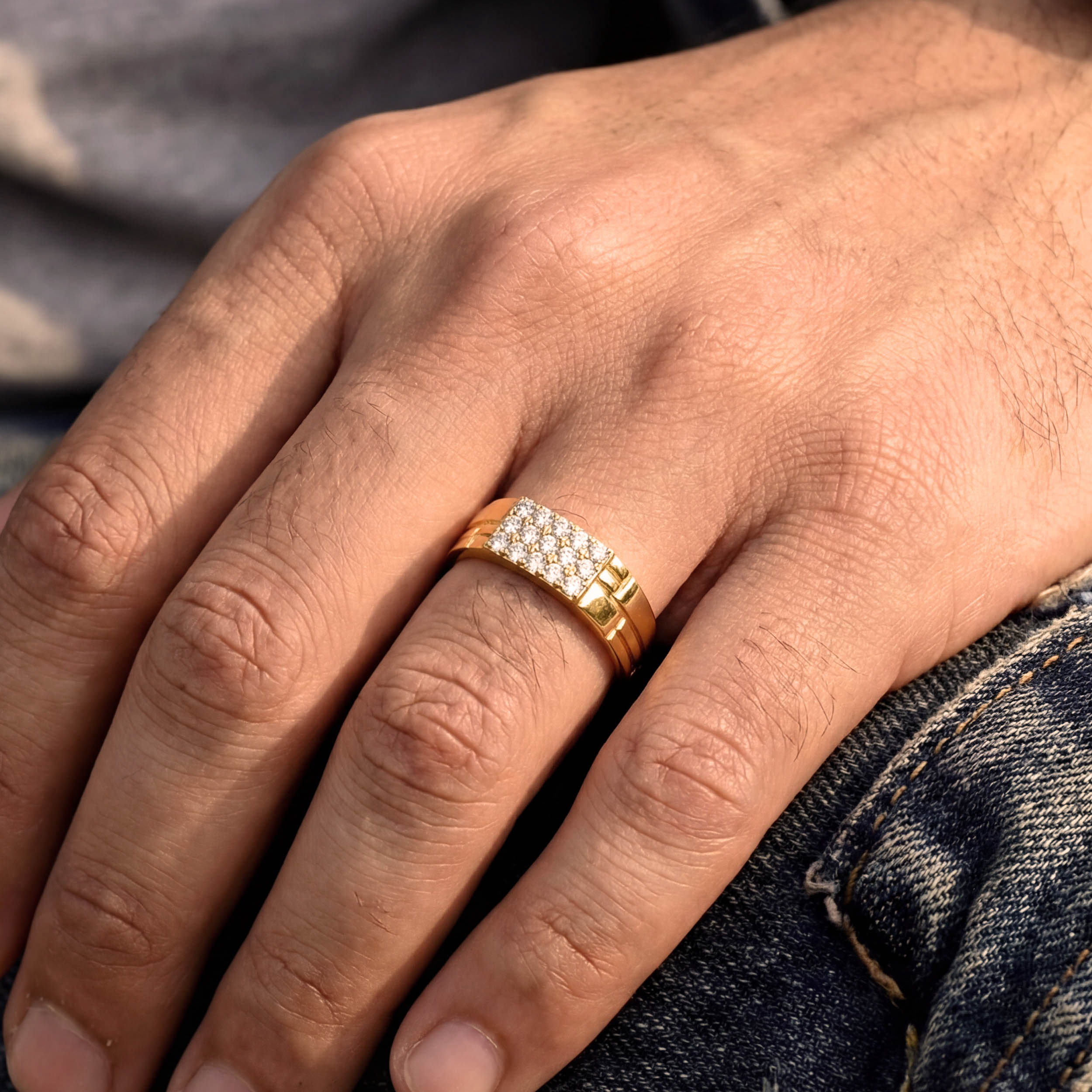 Meridian Grid Men's Diamond Band alternate view 3