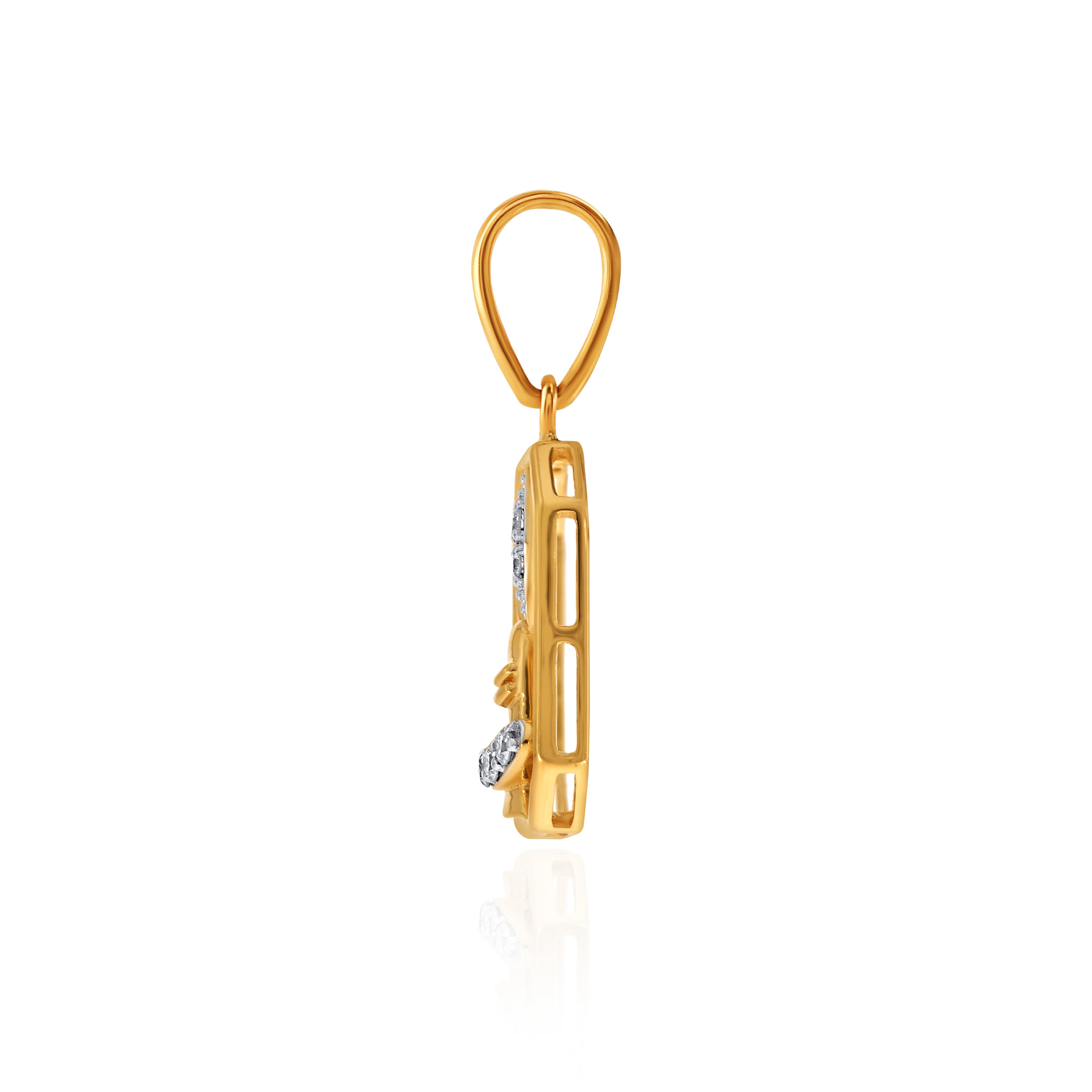 Trishul Shivling Diamond Rakhi Pendant - Senco Gold and Diamonds