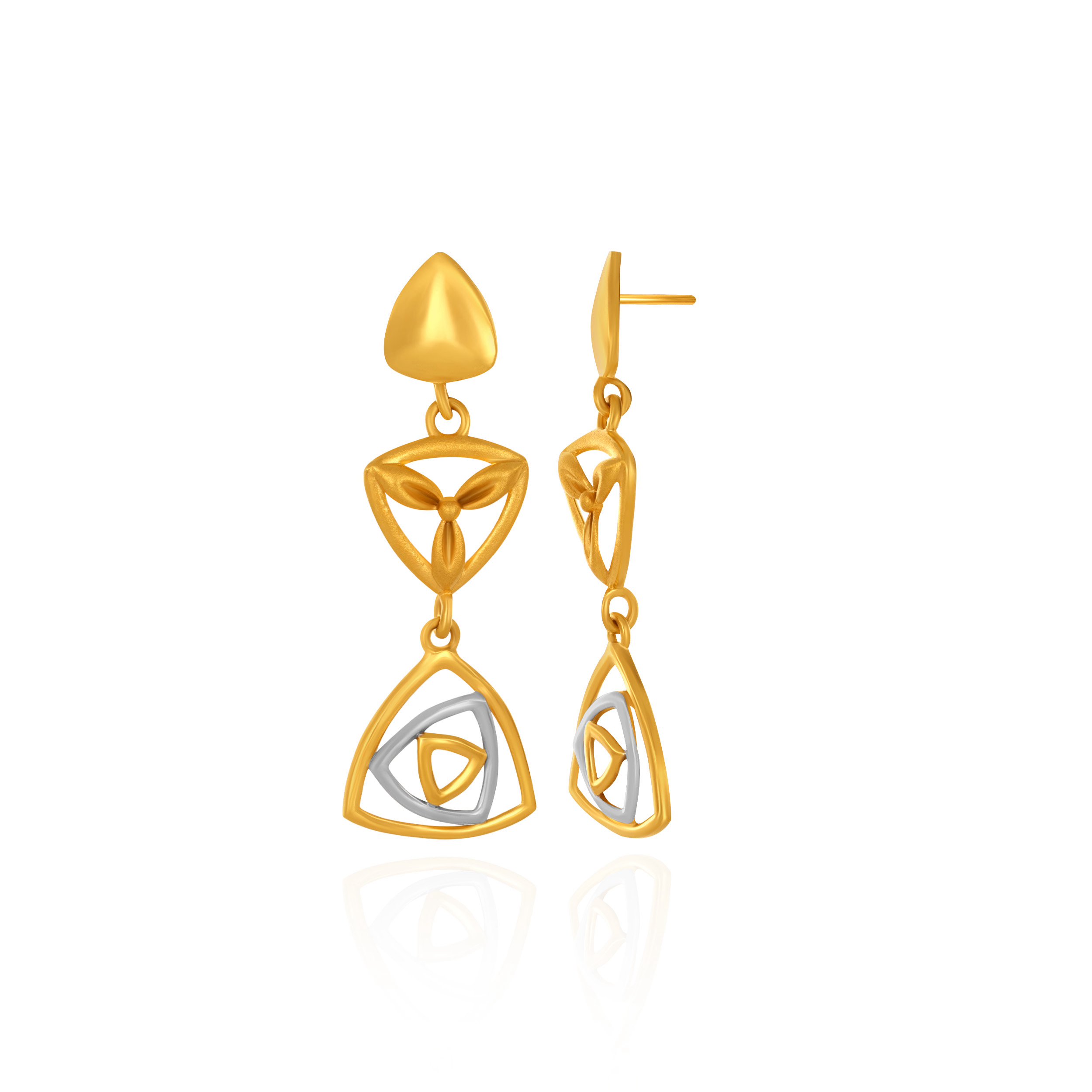 Artistic Motif Gold Earrings - Senco Gold and Diamonds