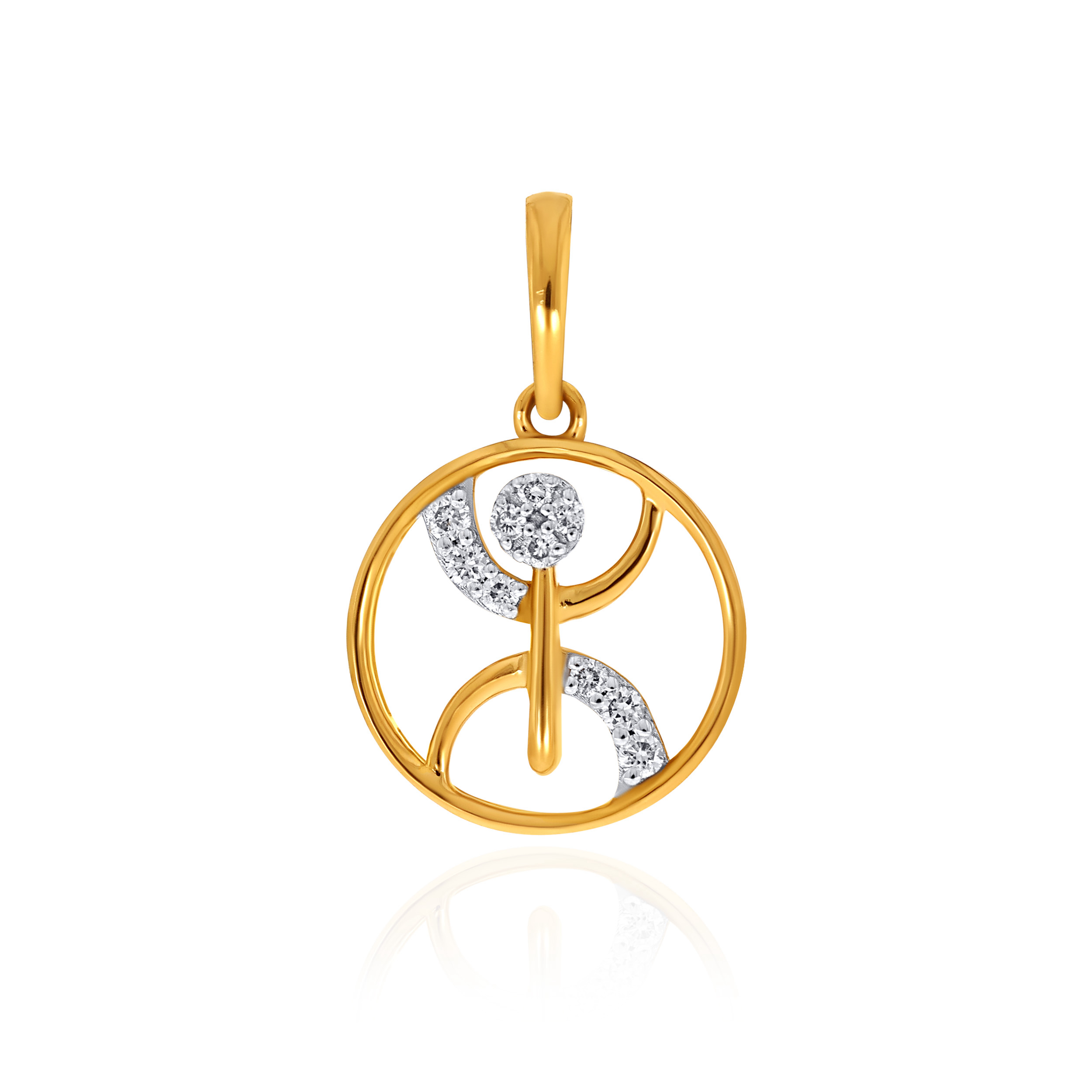 Twilight Curve Diamond Rakhi Pendant - Senco Gold and Diamonds