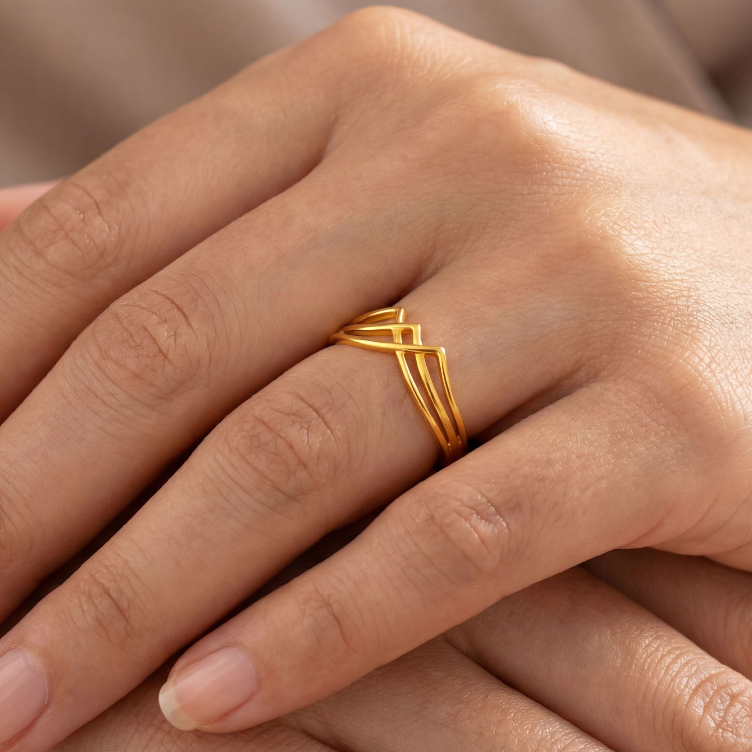 Lines & Layers Gold Ring alternate view 3