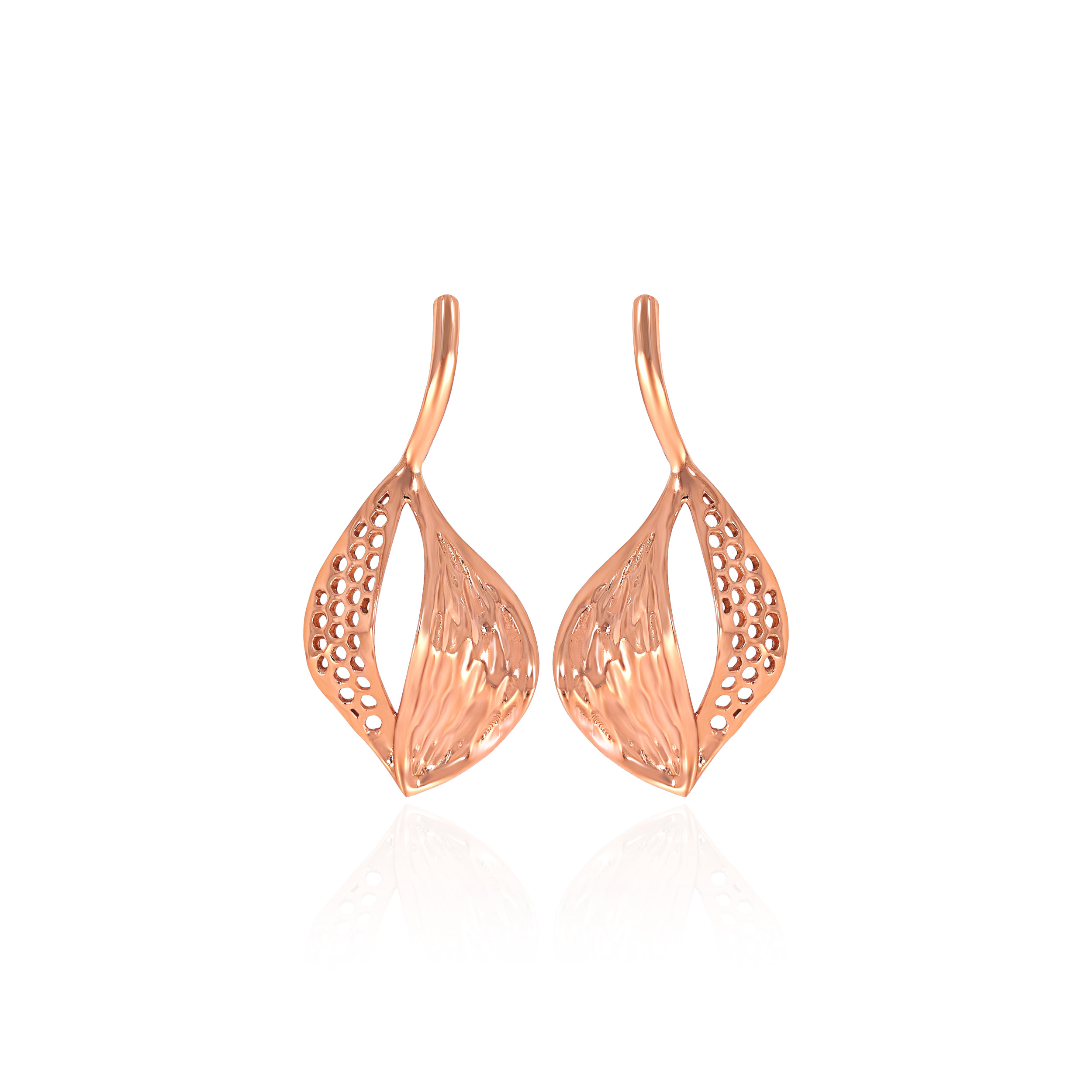 Glamorous Leaf Gold Drop Earrings - Senco Gold and Diamonds