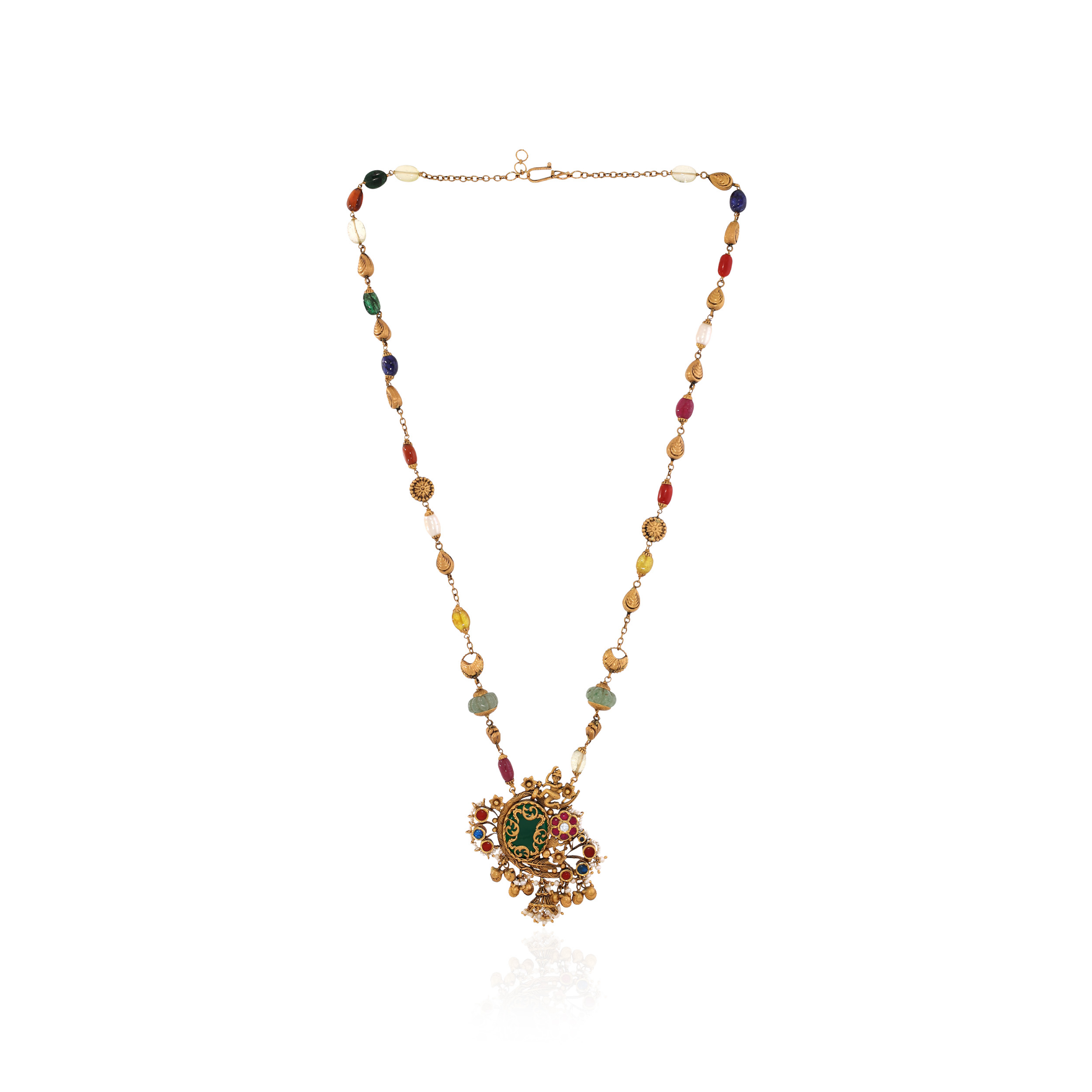 22K Yellow Gold Kundan Necklace-GN-D000782876 - Senco Gold and Diamonds