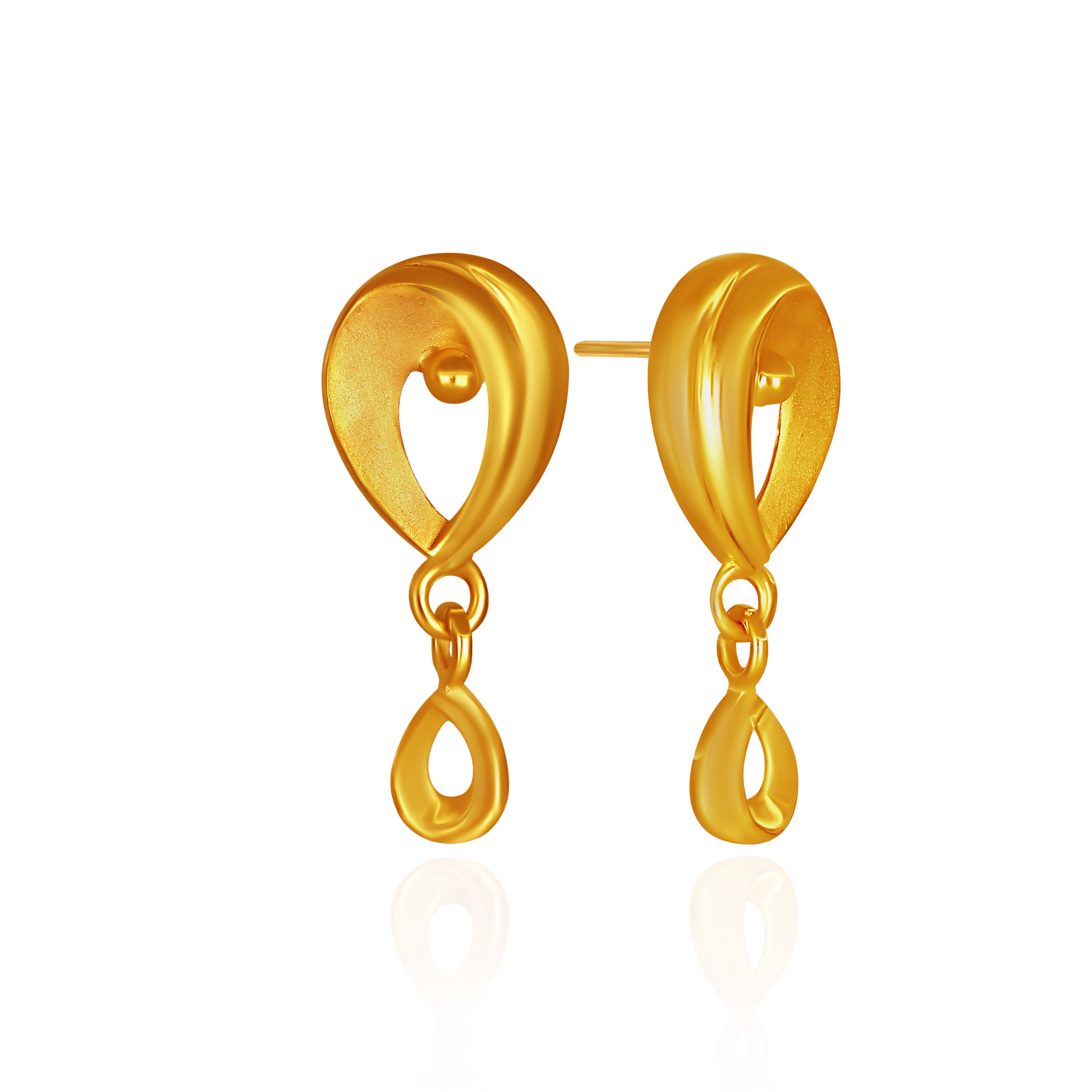 Lumina Sculpted Teardrop Gold Earrings - Senco Gold and Diamonds