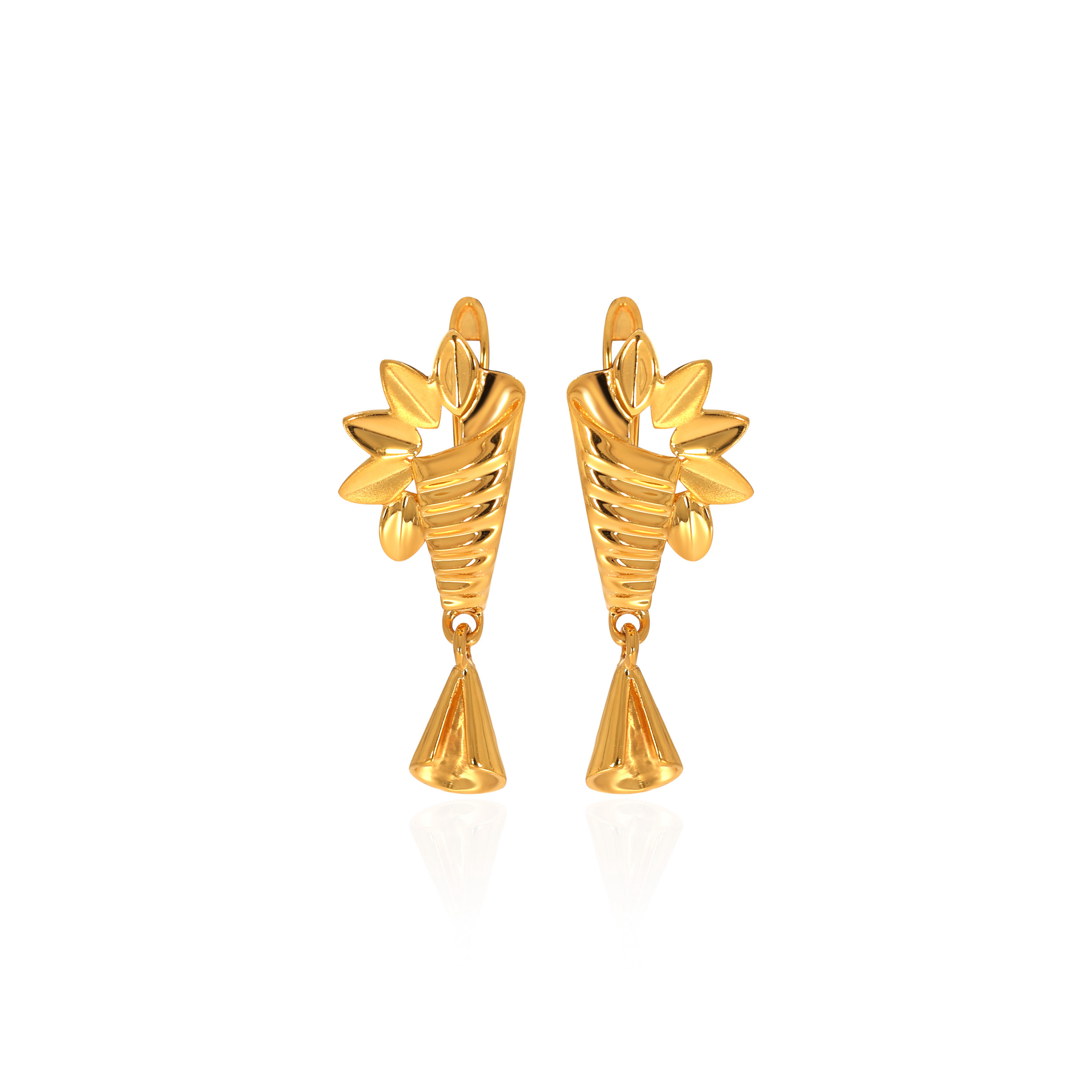 Leafy Bouquet Gold Hoop Earrings - Senco Gold and Diamonds