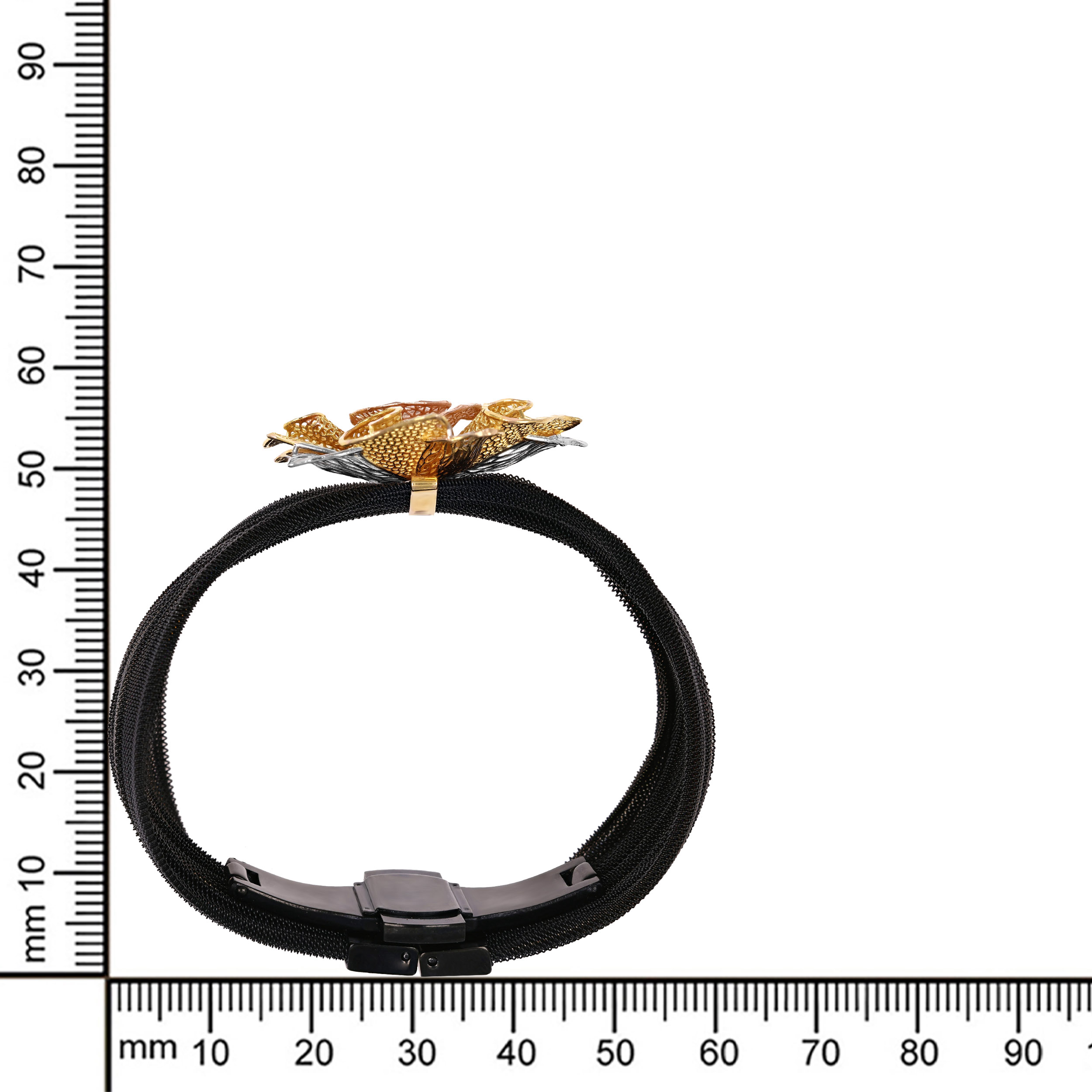 Floral Mesh Striking Gold Chur Bangle - Senco Gold and Diamonds