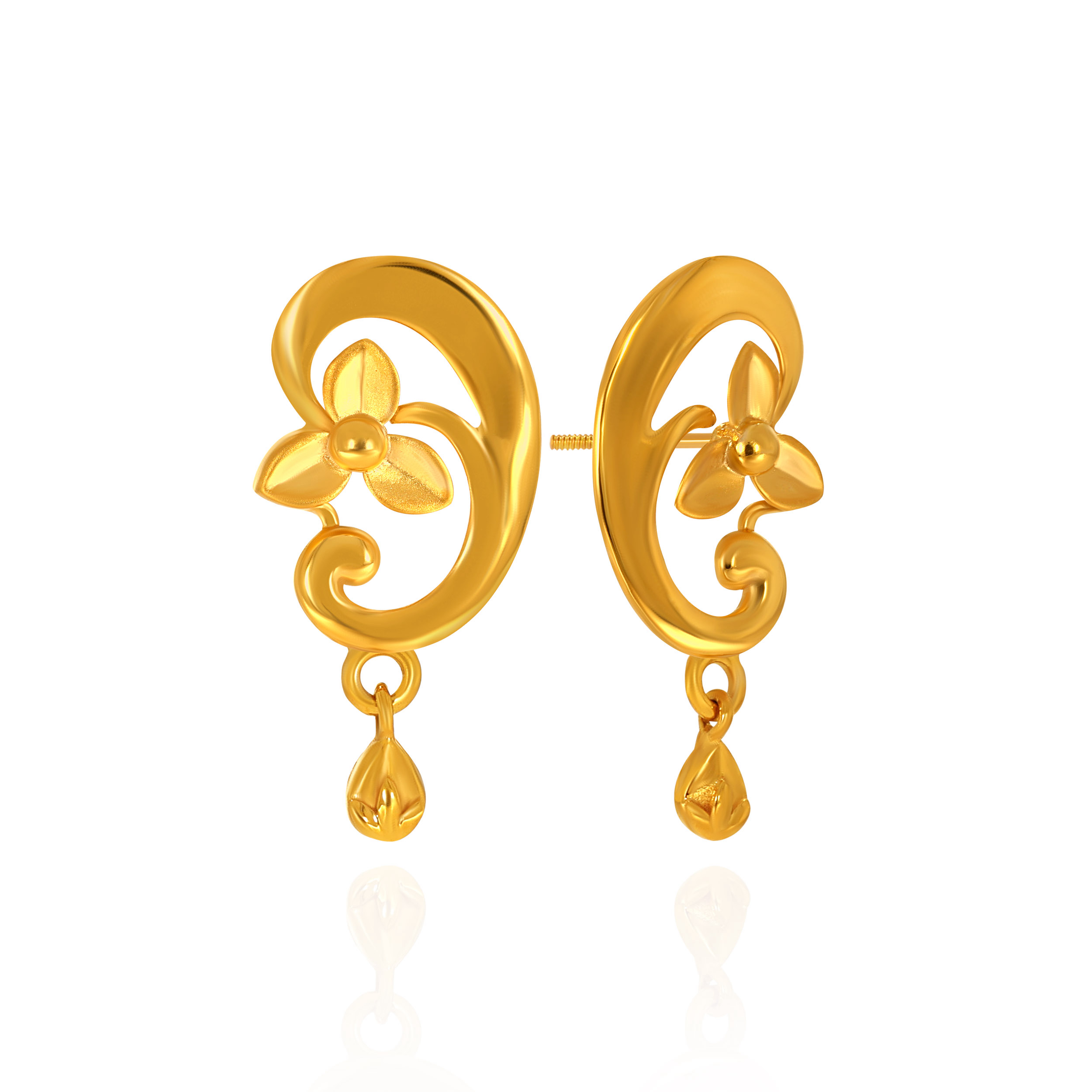 Blossom Curve Gold Drops - Senco Gold and Diamonds