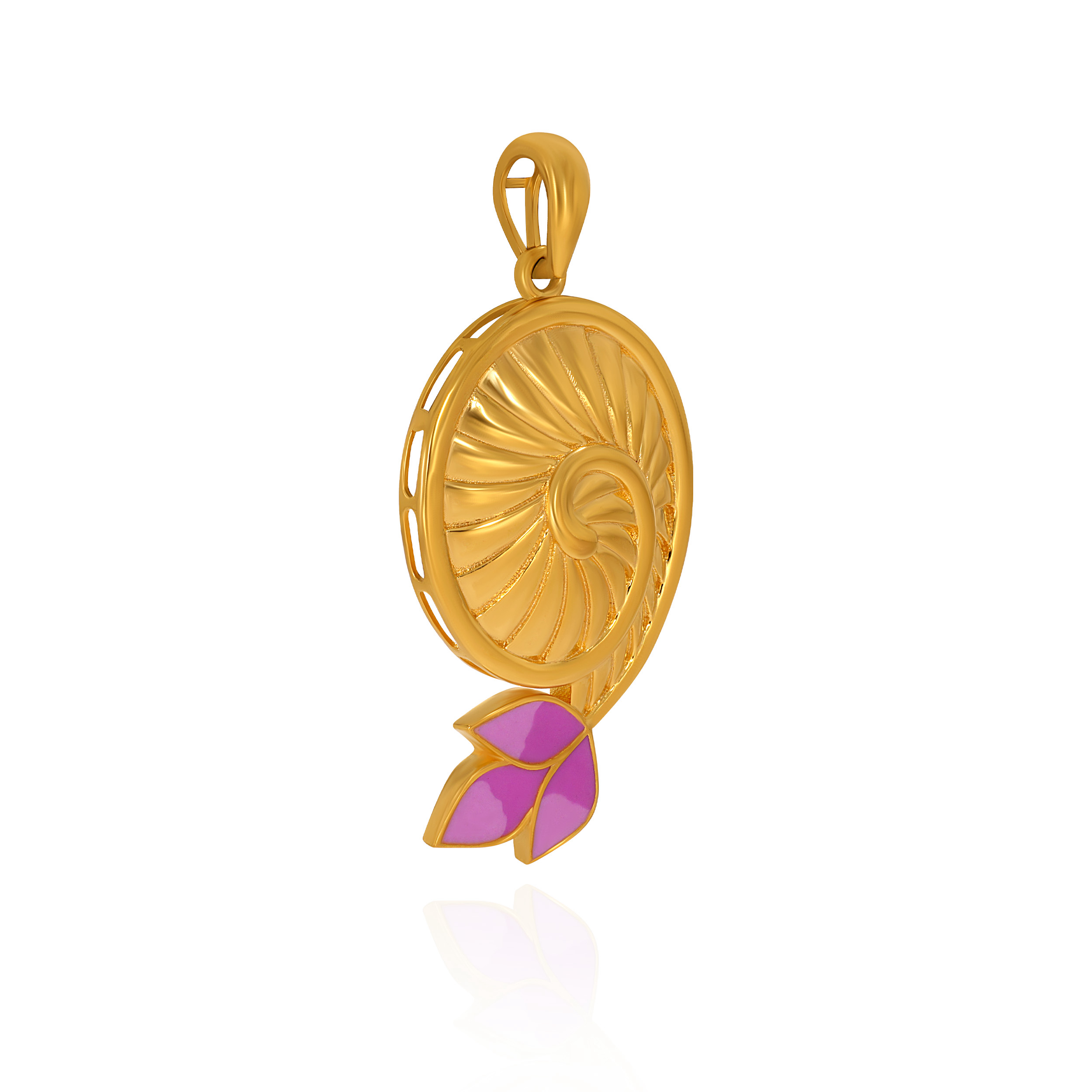 Lotus Swirl Gold Pendant - Senco Gold and Diamonds