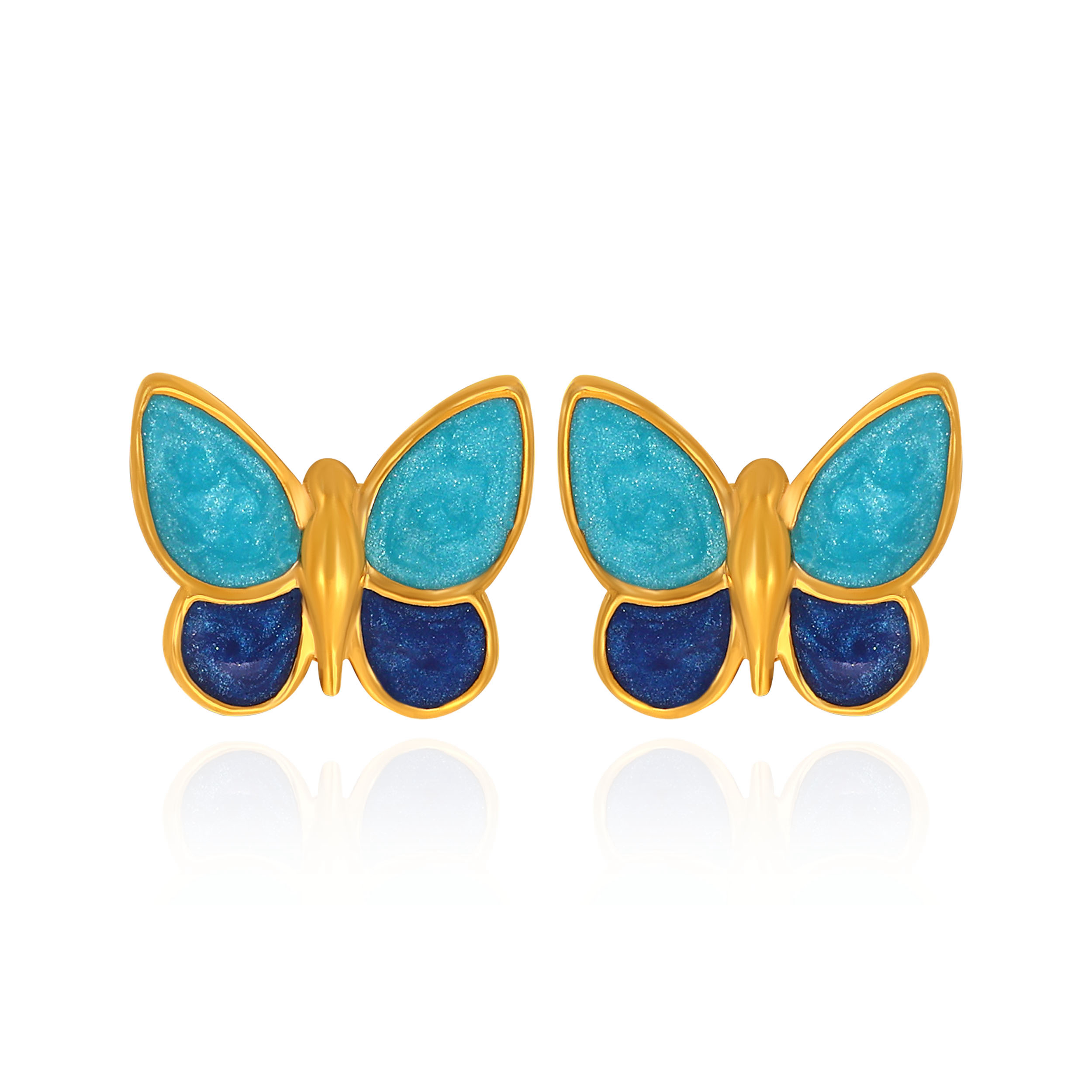Azure Wings Gold Studs - Senco Gold and Diamonds