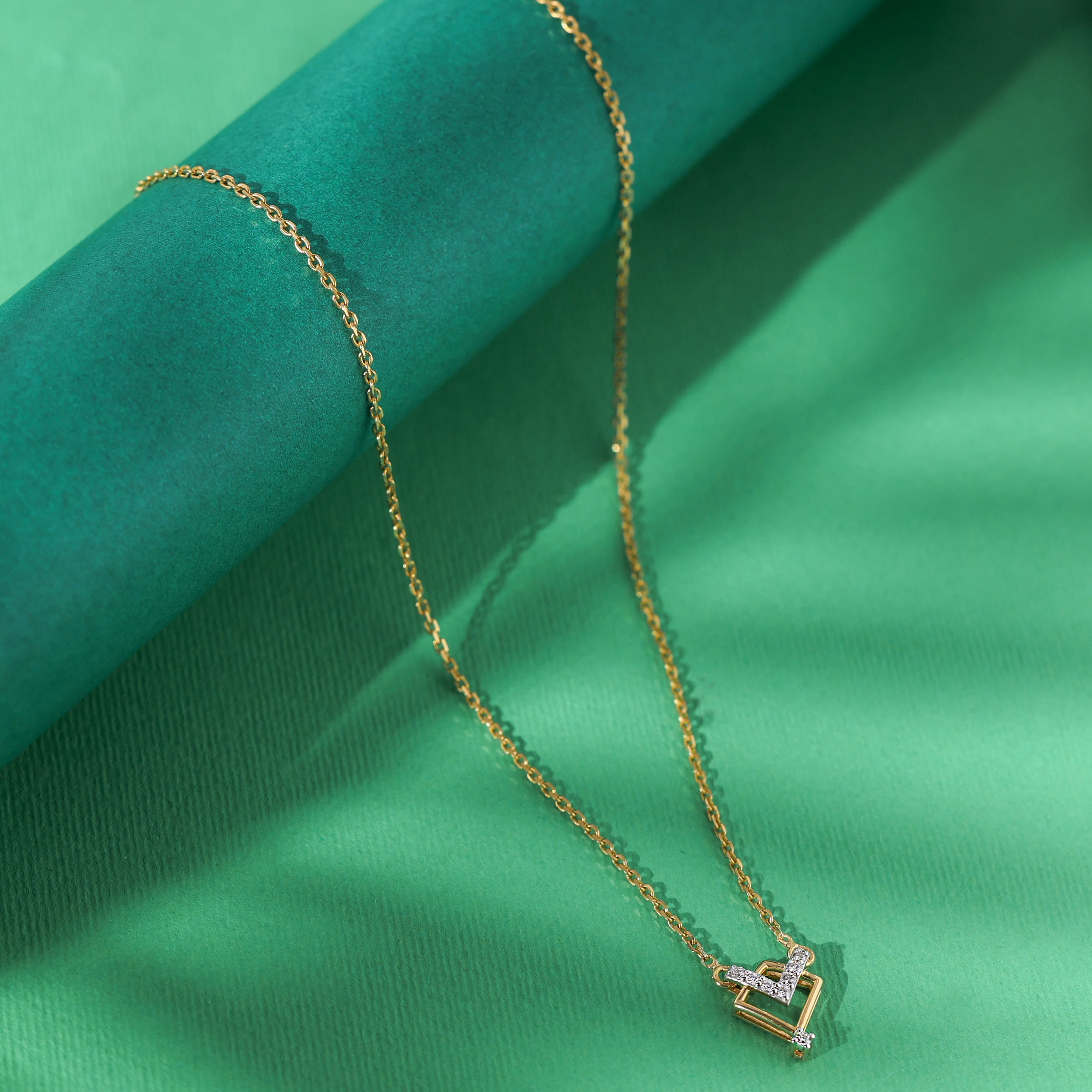 Gleaming Grace Diamond Chain Pendant - Senco Gold and Diamonds