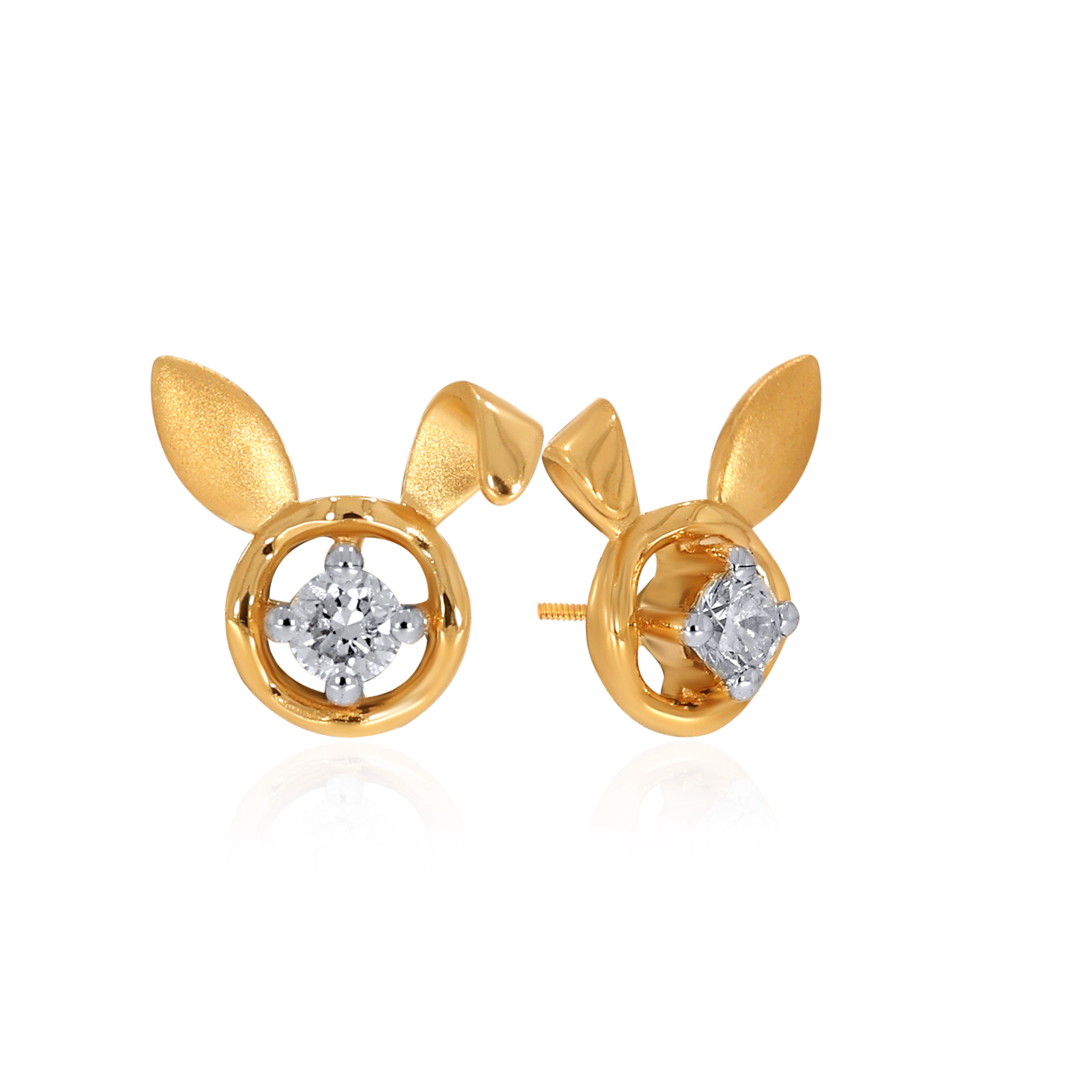 14K Yellow Gold Kids Diamond Studs Earrings-DT-D000790333 - Senco Gold and Diamonds