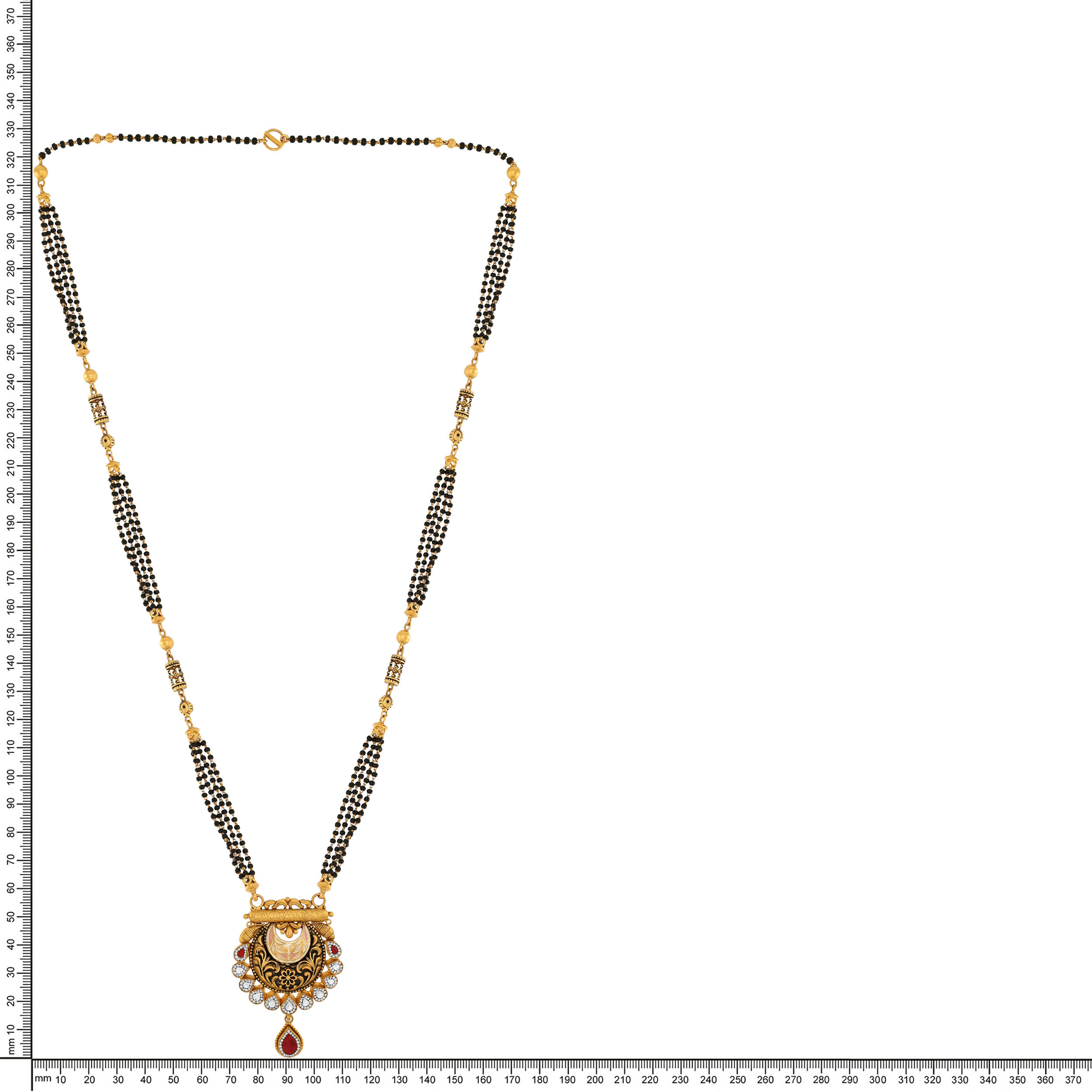 Artsy Bloom Antique Gold Mangalsutra - Senco Gold and Diamonds