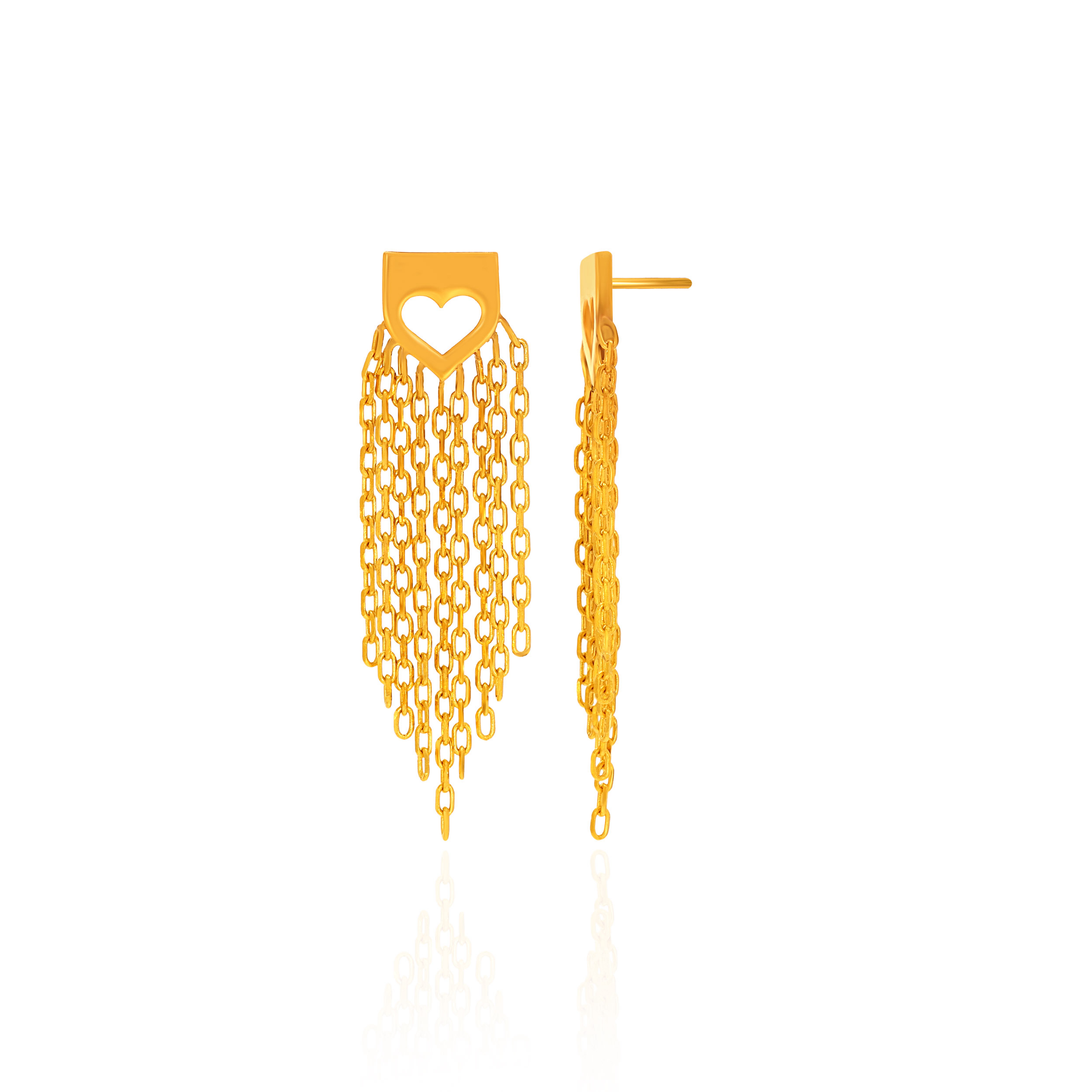 Whimsical Silhouette Tassel Gold Earrings - Senco Gold and Diamonds