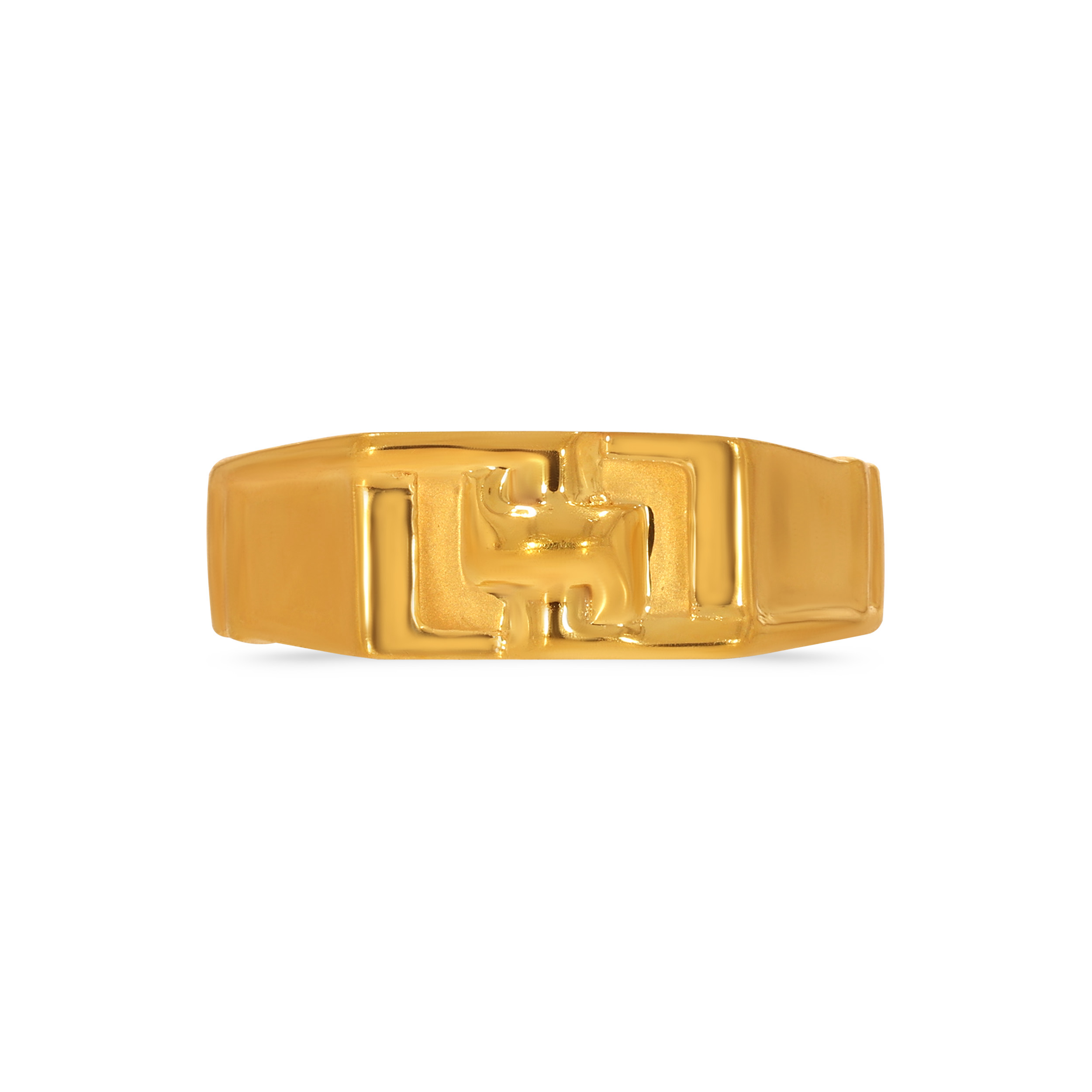 Modern-Style Intricate Men's Gold Ring - Senco Gold and Diamonds