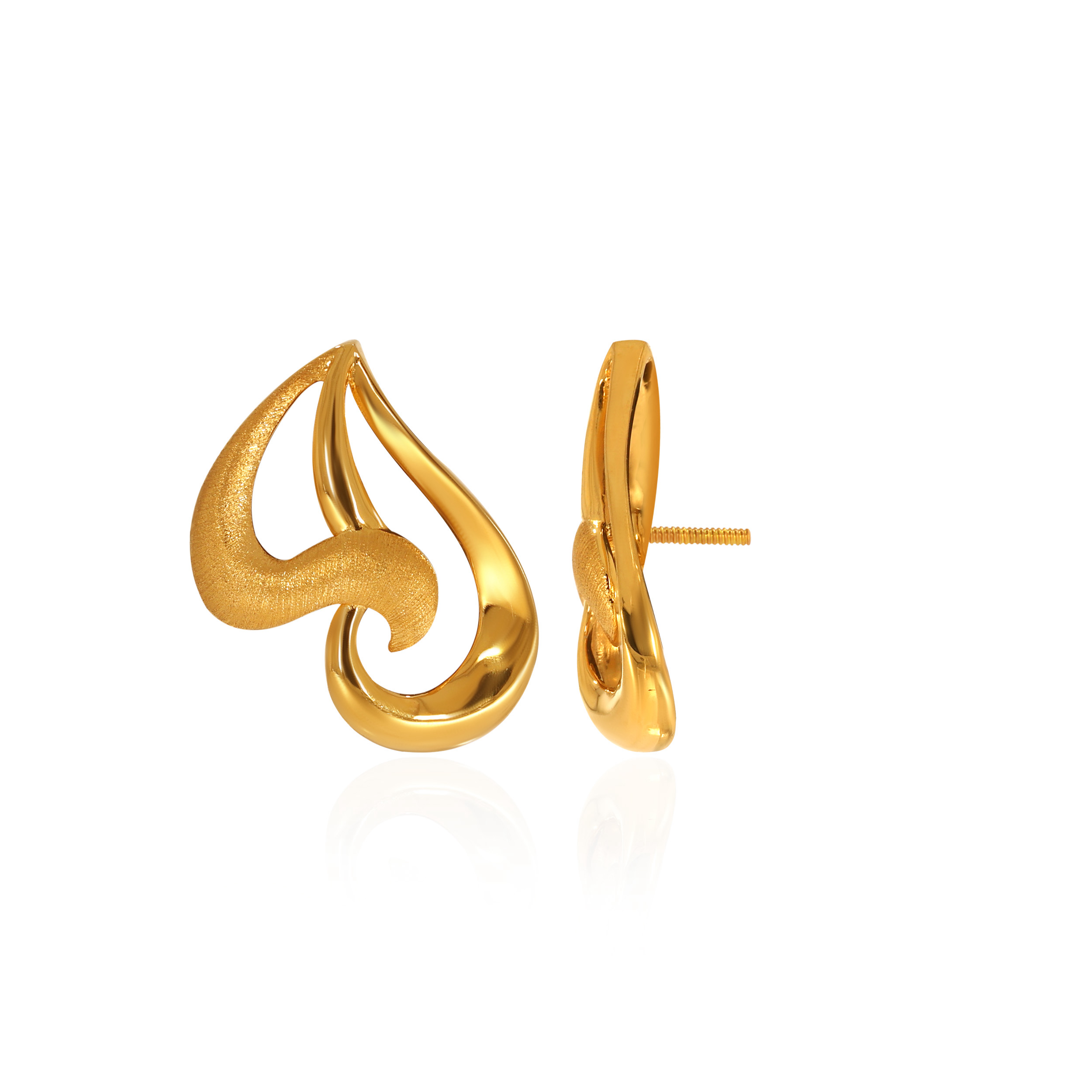 Artsy Love Gold Studs - Senco Gold and Diamonds