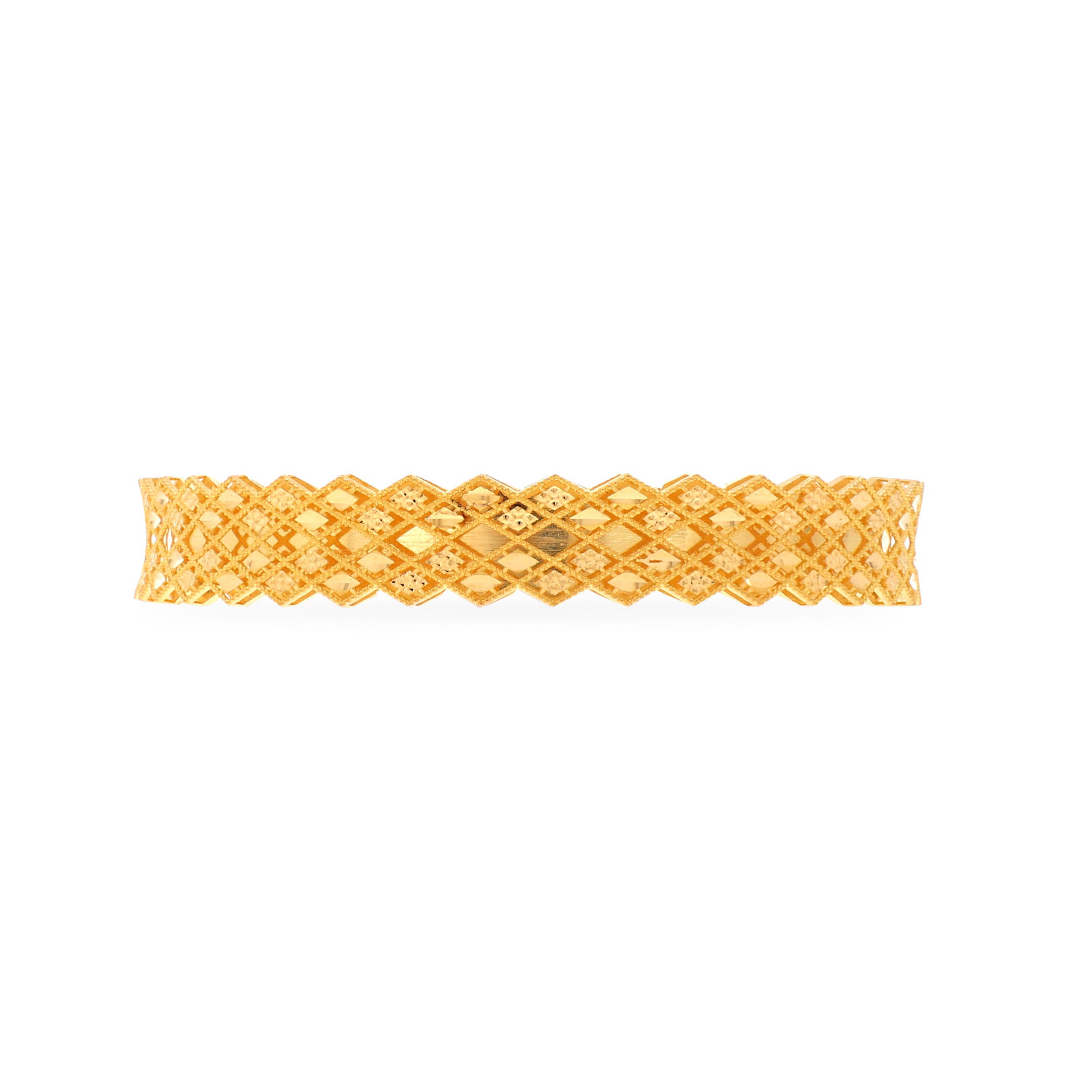 Rhombic Splendour Gold Bangle - Senco Gold and Diamonds